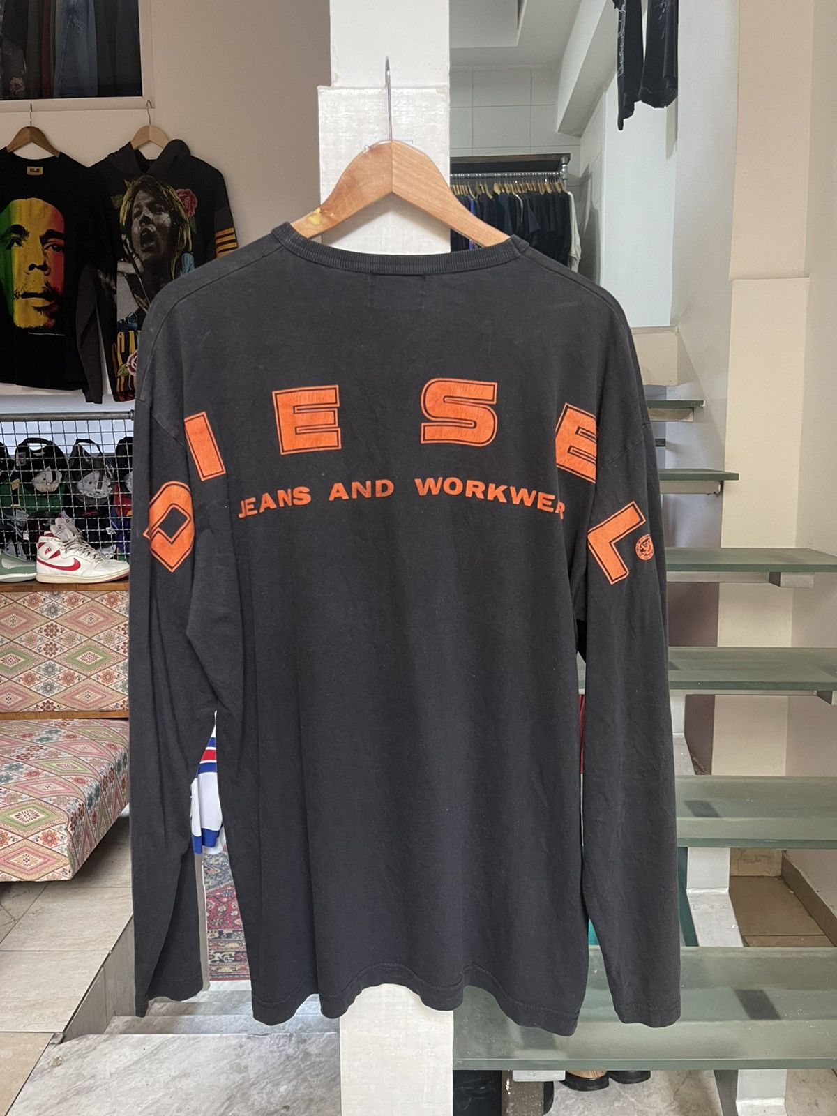 Diesel × Vintage Diesel Long Sleeve Shirt y2k prisoner line Size US XL / EU 56 / 4 - 1 Thumbnail