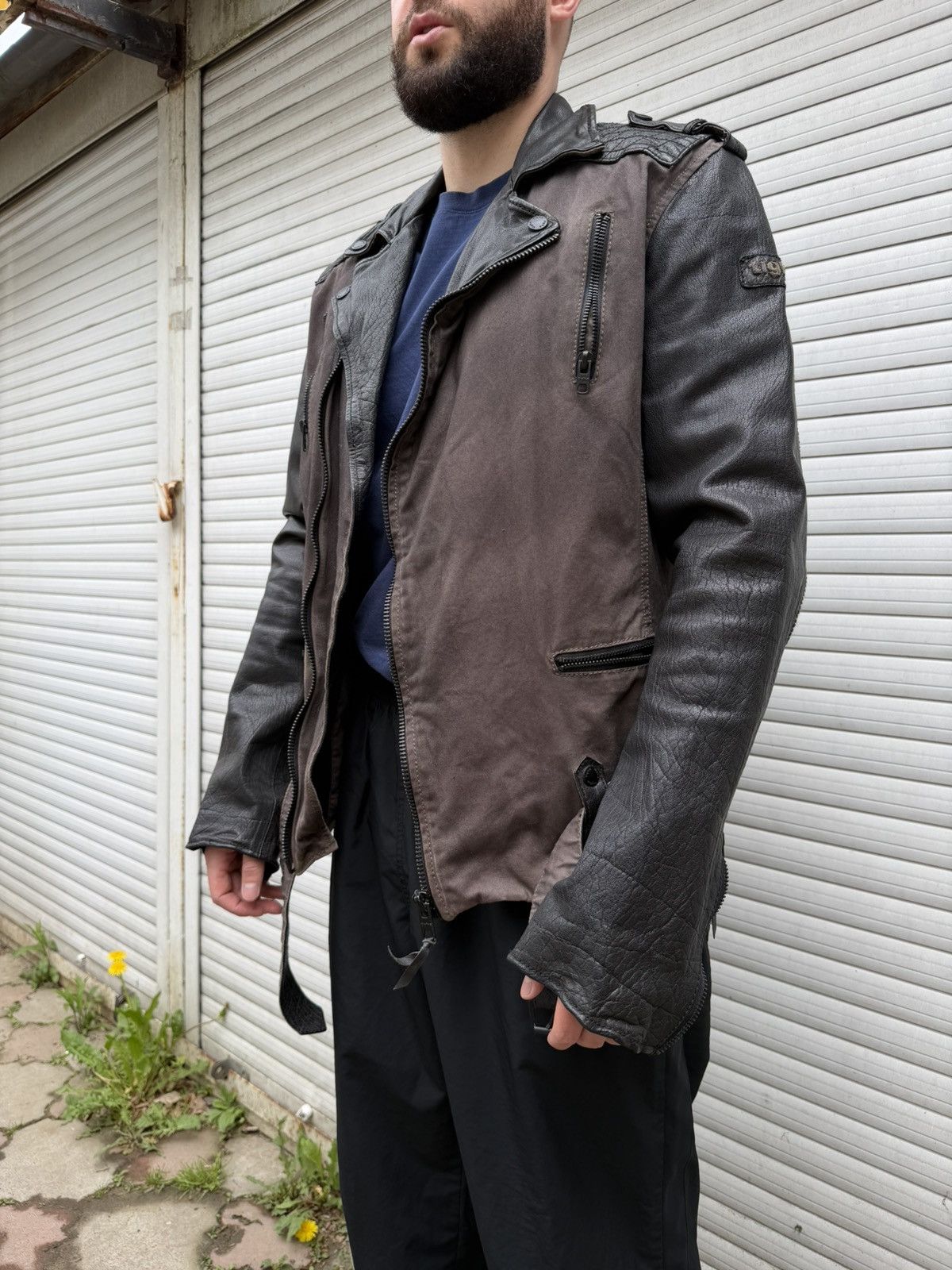 If Six Was Nine Rick Owens Style Bomber Cropped Leather Jacket Distressed Size US L / EU 52-54 / 3 - 15 Thumbnail