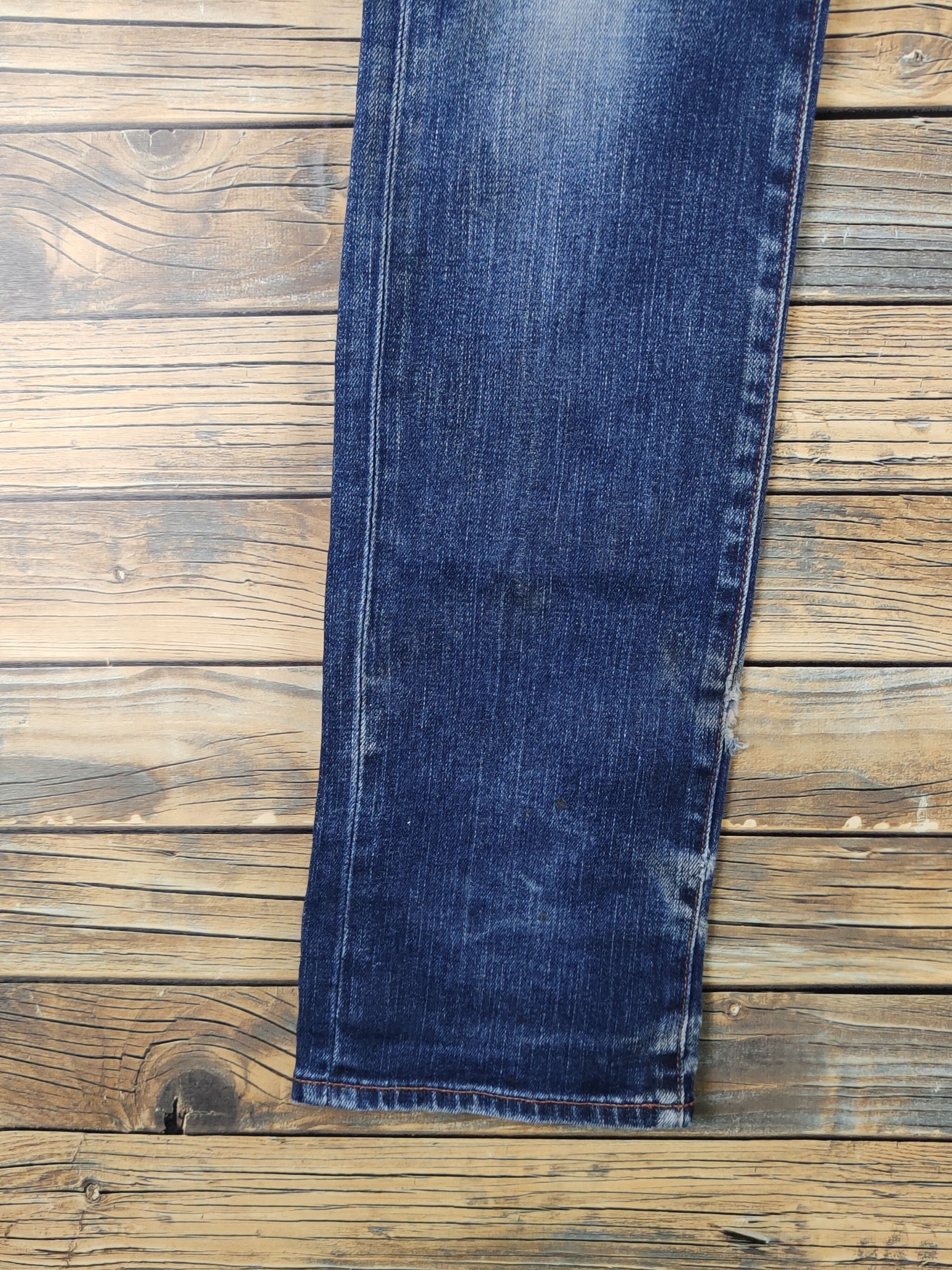 Japanese Brand Uniqlo Dark Blue Distressed Ripped denim Jeans #W1298 Size US 29 - 4 Thumbnail