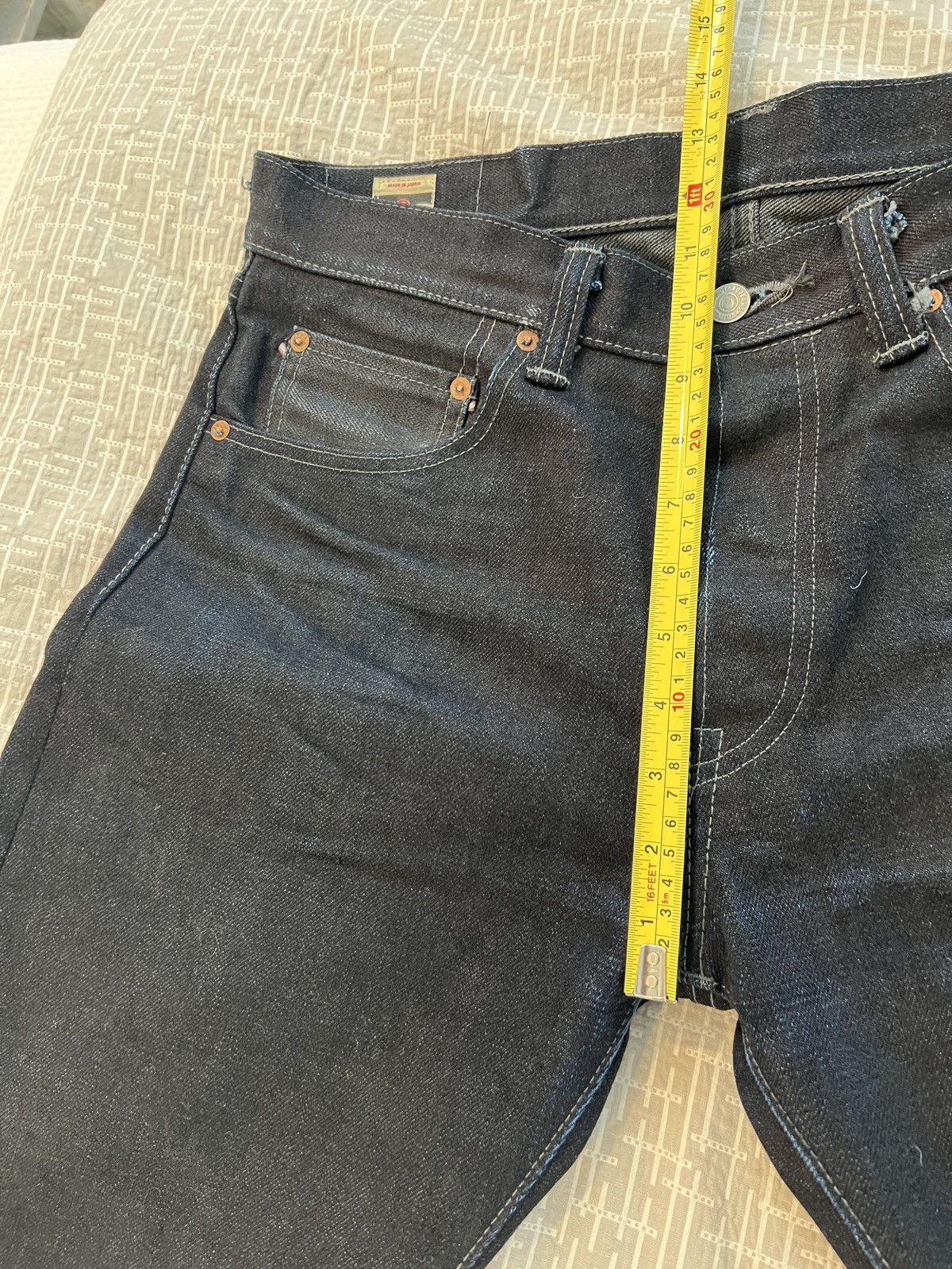 Momotaro Jeans 0306-52G "Indigo x Grey" 18oz Selvedge Denim Size US 34 / EU 50 - 11 Thumbnail