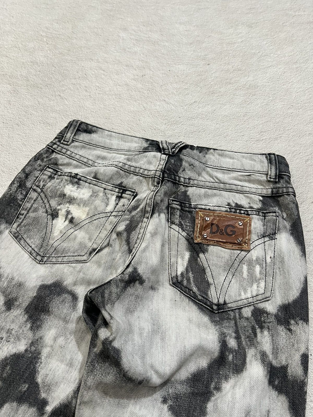 Kapital 2000s D&G Dolce Gabbana Print Painted Flare Jeans y2k Lgb Size US 30 / EU 46 - 4 Thumbnail