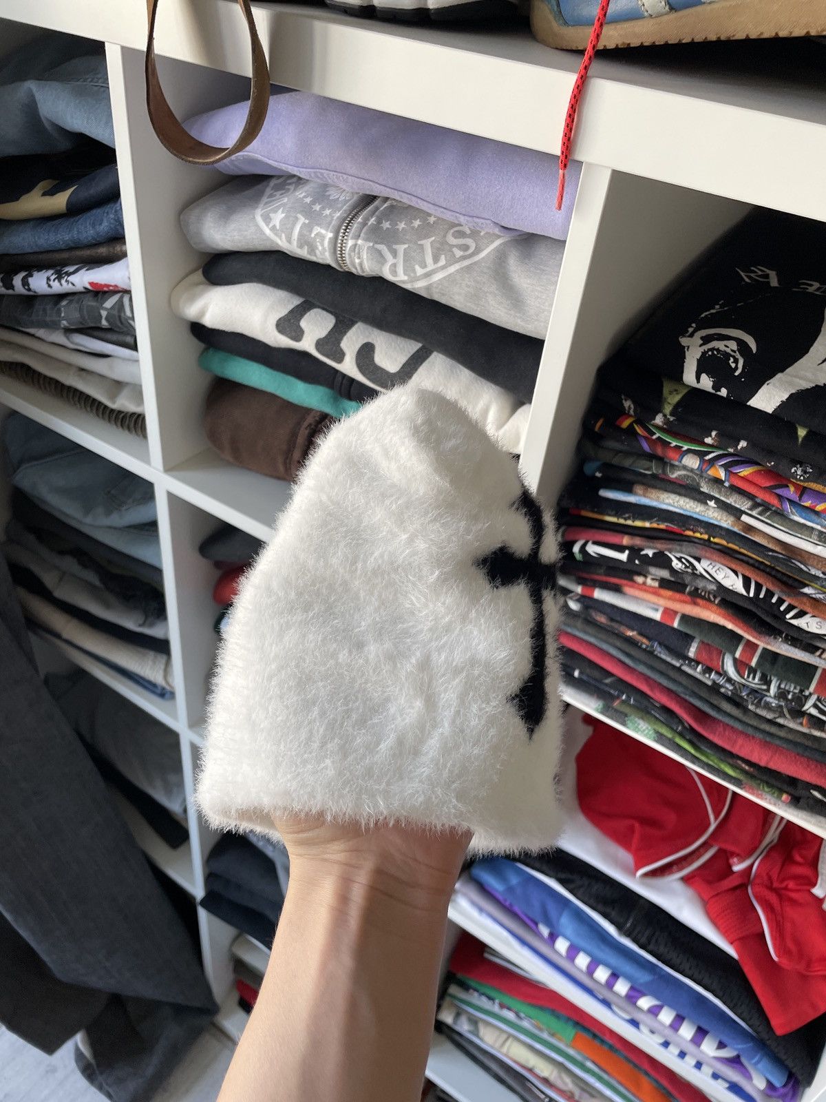 Japanese Brand Vintage Mohair Beanie Hat Varsity Iron Cross Y2K Drip Japan Size ONE SIZE - 3 Thumbnail