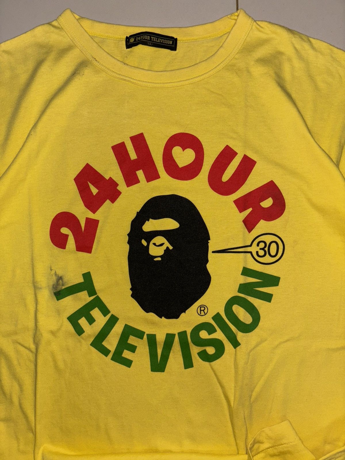 Bape 💥Vintage Trashed Bape x 24 Hour Television Size US XL / EU 56 / 4 - 3 Thumbnail