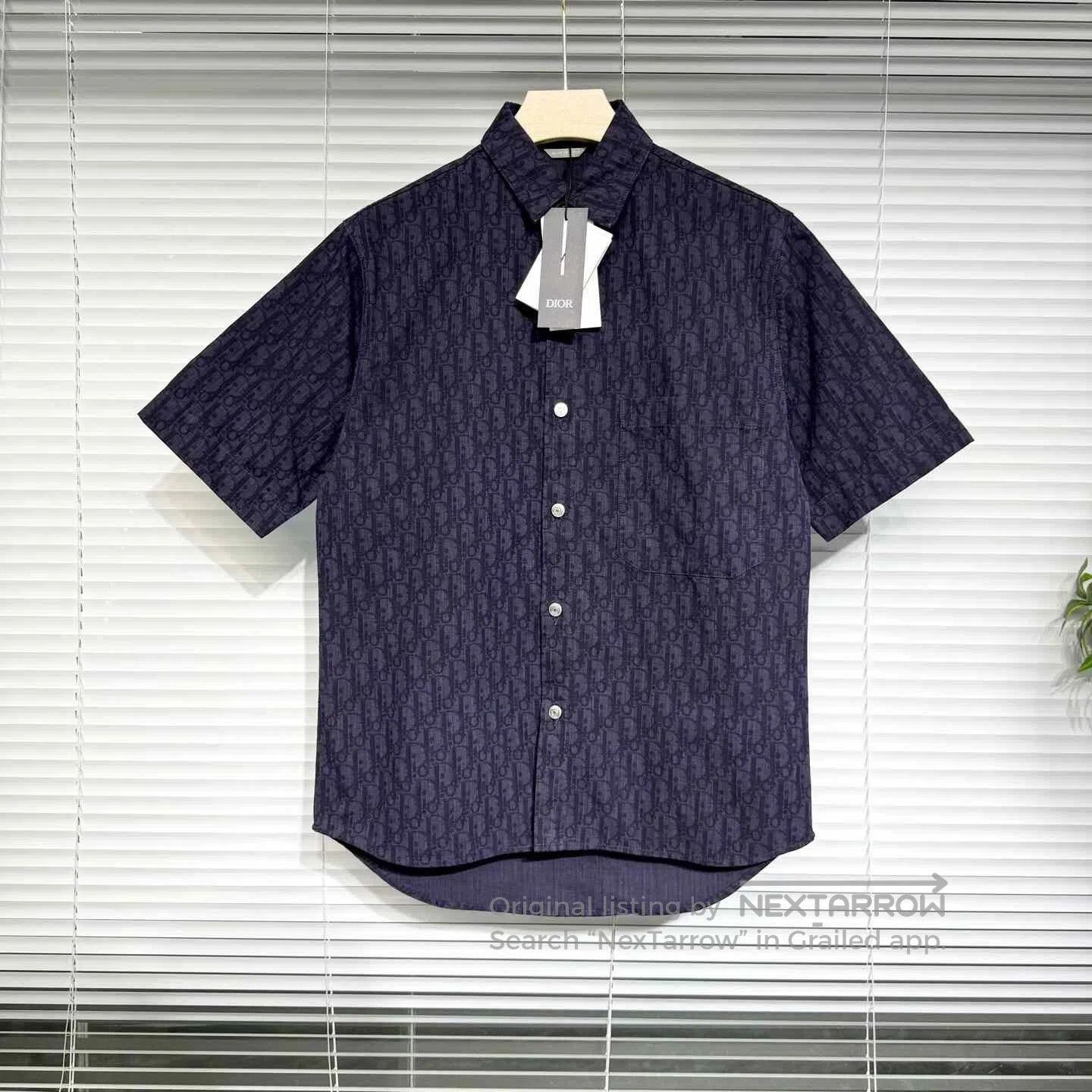 Dior Dior Oblique Print Denim Short-Sleeve Shirt. Size US XS / EU 42 / 0 - 1 Thumbnail