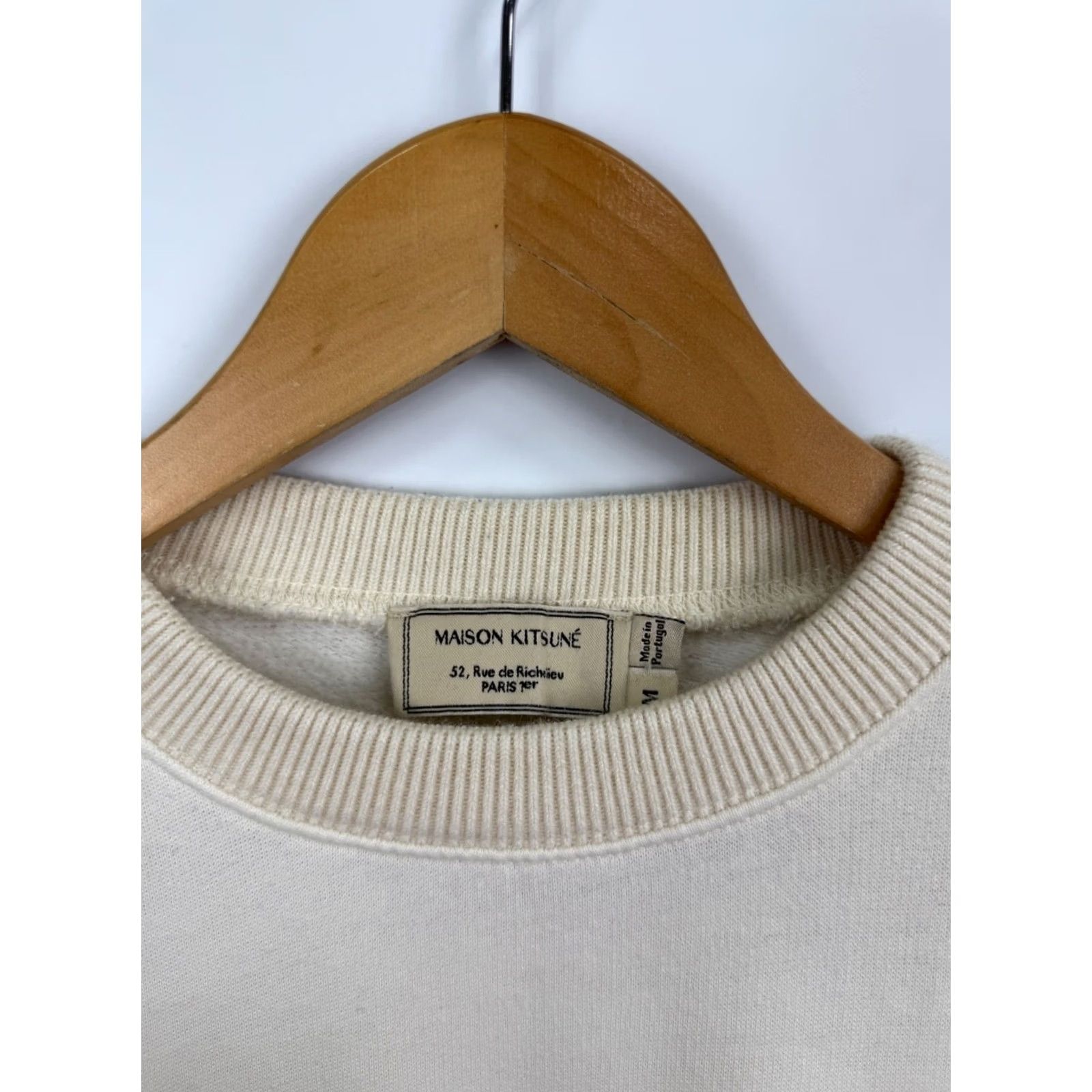 Vintage Maison Kitsune Sweatshirt Paris College Style Beige M Retro Vintage Mens Crew Neck Long Sleeve Size M Adults Oversize Size US M / EU 48-50 / 2 - 5 Thumbnail