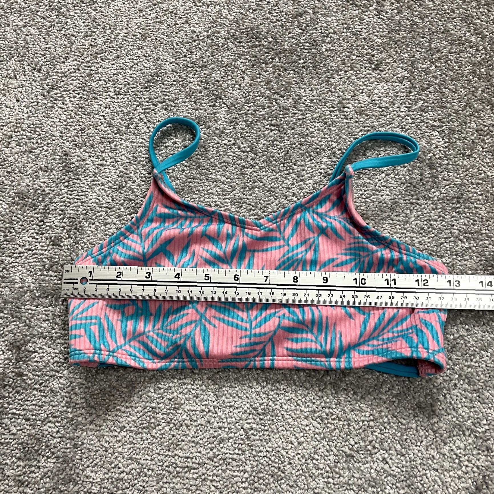 Pinko Unbranded Women's Bikini Top Small Pink Blue Hawaiian Floral Spaghetti Strap Beach Swimwear Size S / US 4 / IT 40 - 5 Thumbnail