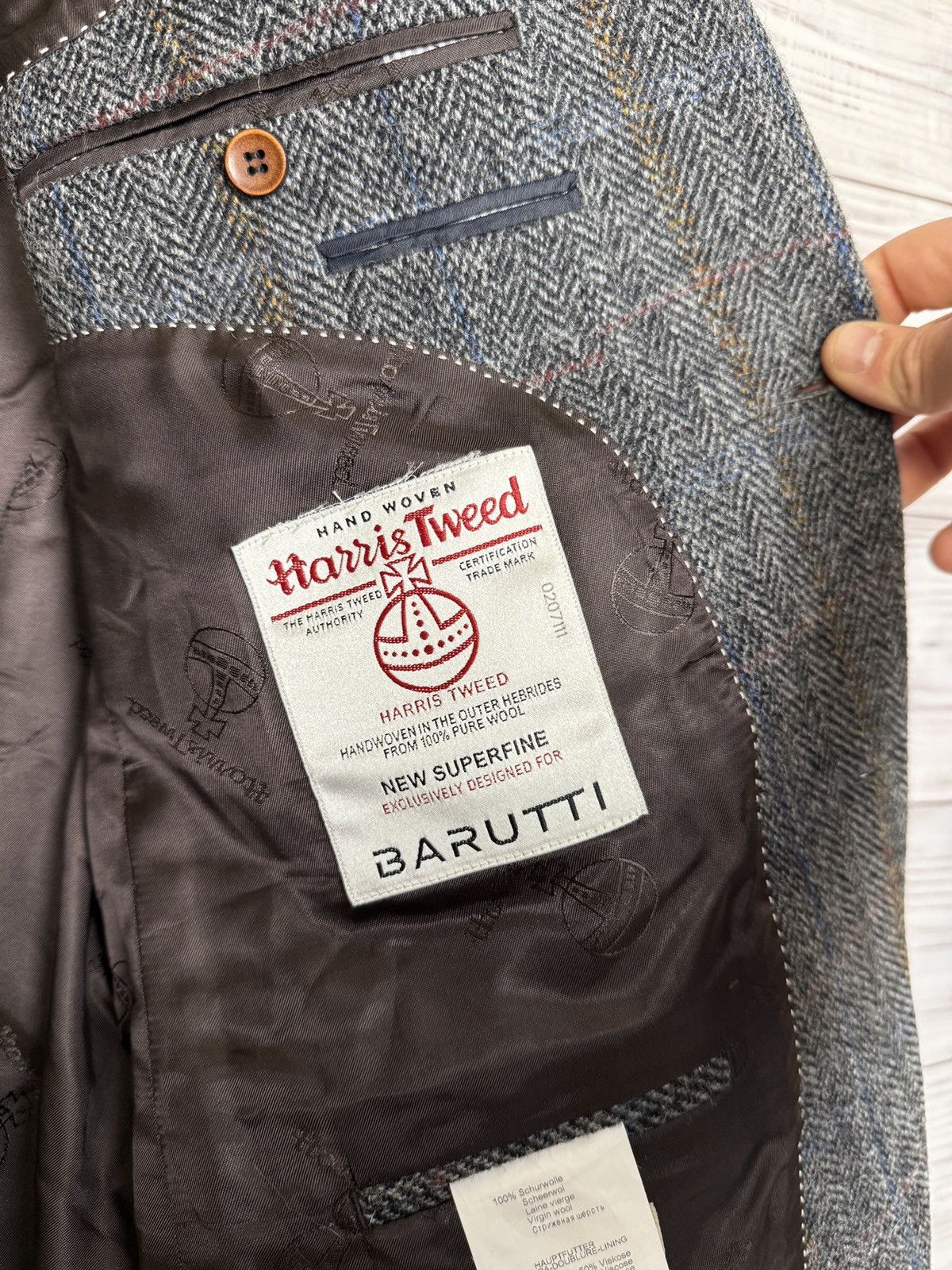 Harris Tweed Harris Tweed Barutti wool checkered wool blazer Size 44S - 12 Thumbnail