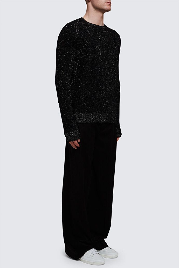Saint Laurent Paris o1s1wg111124 Sweater in Ribbed Wool and Cashmere in Black Size US XXL / EU 58 / 5 - 5 Thumbnail