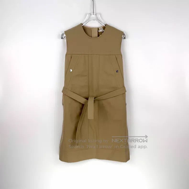 Hermes Hermes Khaki Vest Dress with Belt Size S / US 4 / IT 40 - 3 Thumbnail