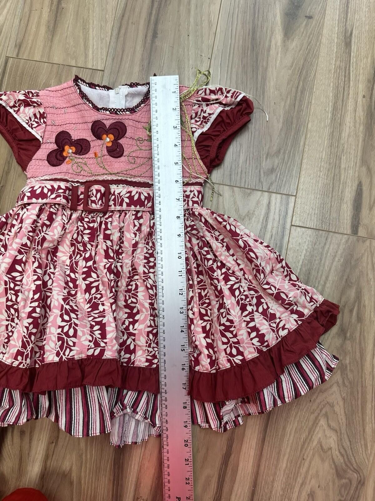 Other Girls Burgundy A Line Floral Two Layer Dress Size 4 T Size ONE SIZE - 9 Thumbnail