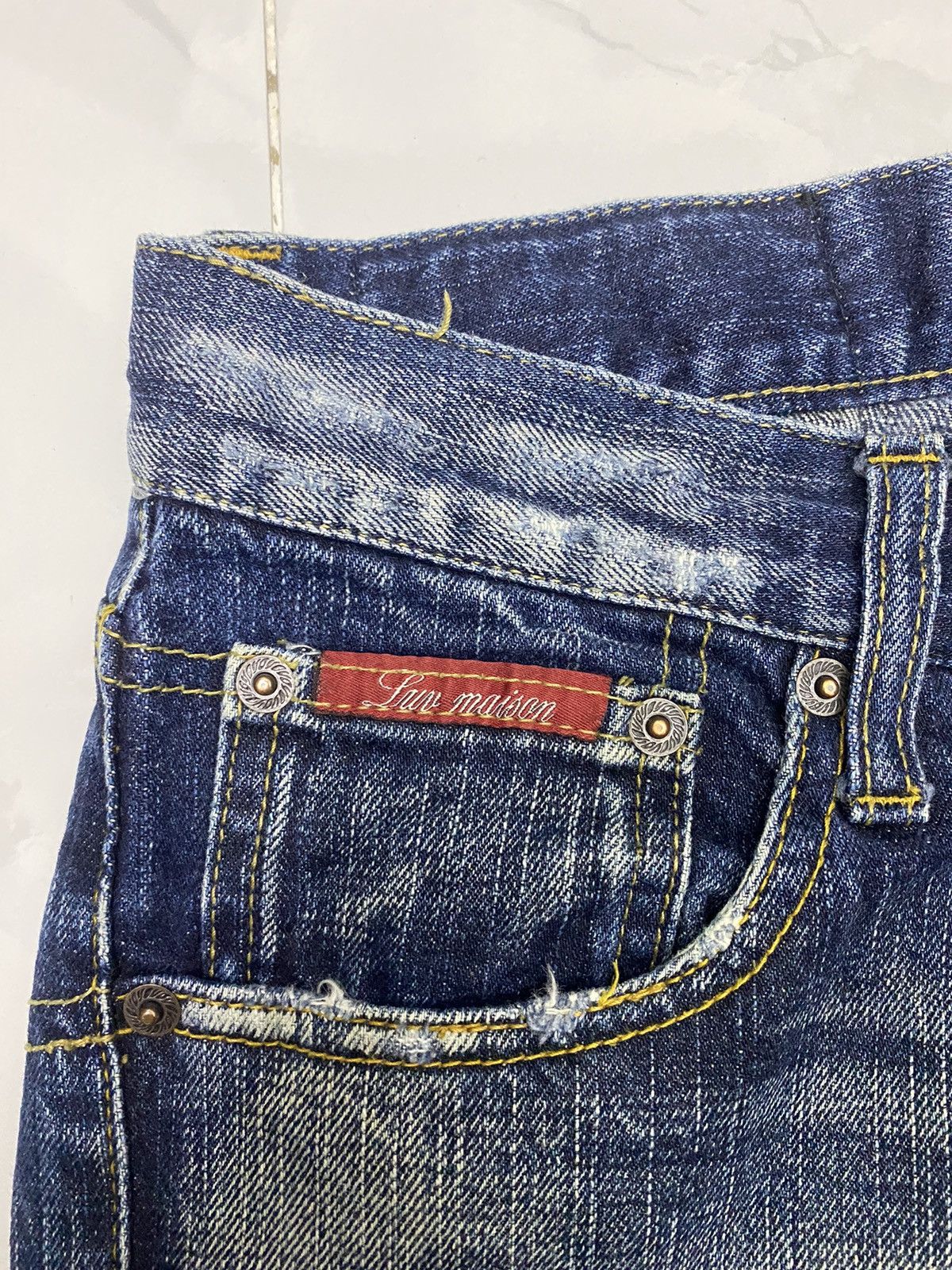 Hysteric Glamour 🔥JACK ROSE DISTRESSED DENIM PATCHWORK DENIM JEANS Size US 29 - 12 Thumbnail
