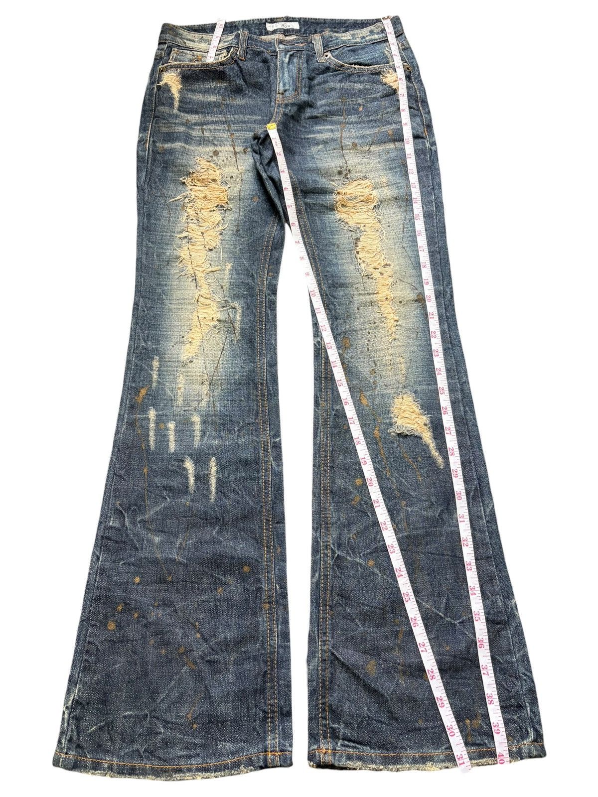Hysteric Glamour Vintage Japanese Brand Distress Low Rise Flare Jeans Size 29" - 7 Thumbnail
