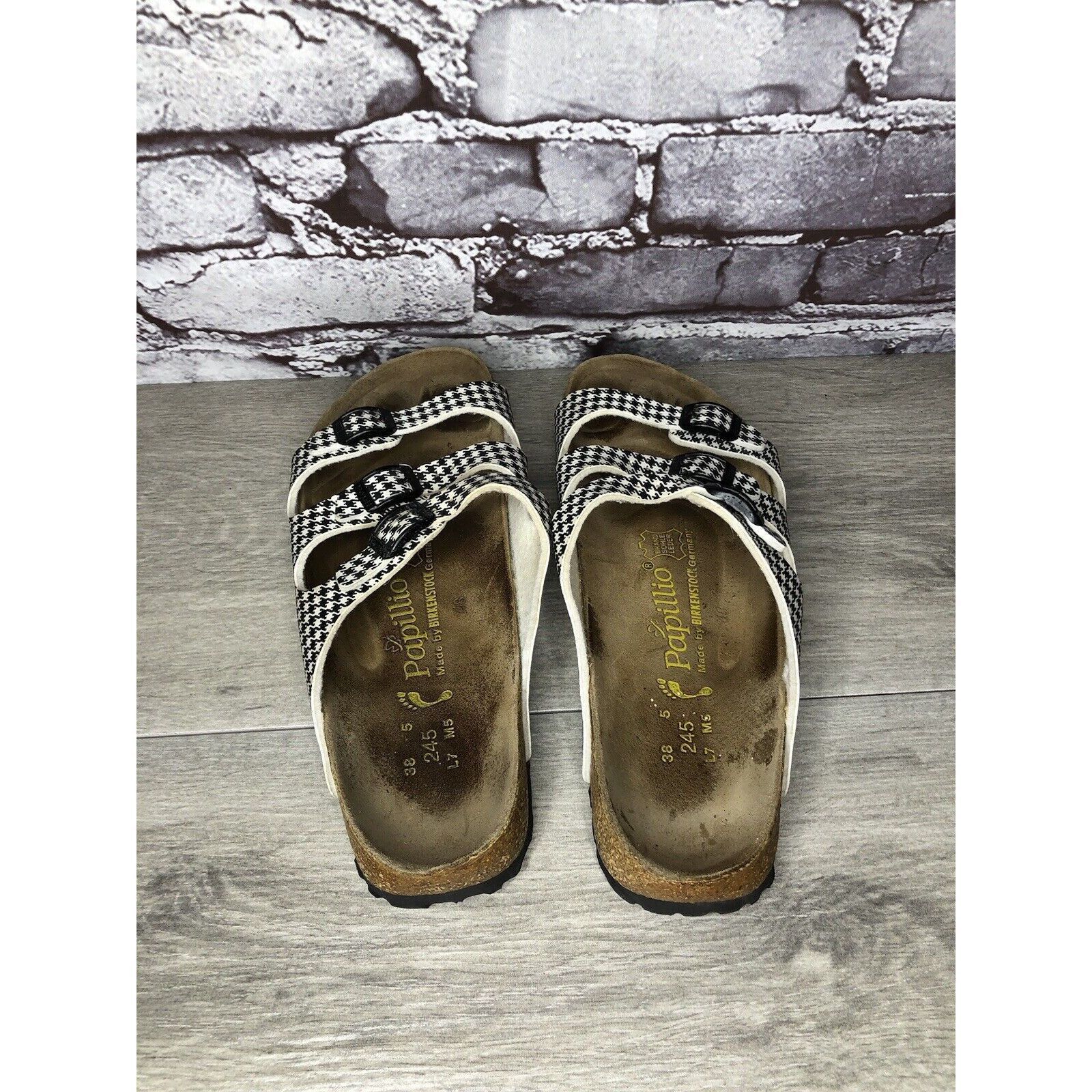 Birkenstock BIRKENSTOCK PAPILLIO Black White Leather Footbed Sandals Wom Size US 7.5 / IT 37.5 - 5 Thumbnail