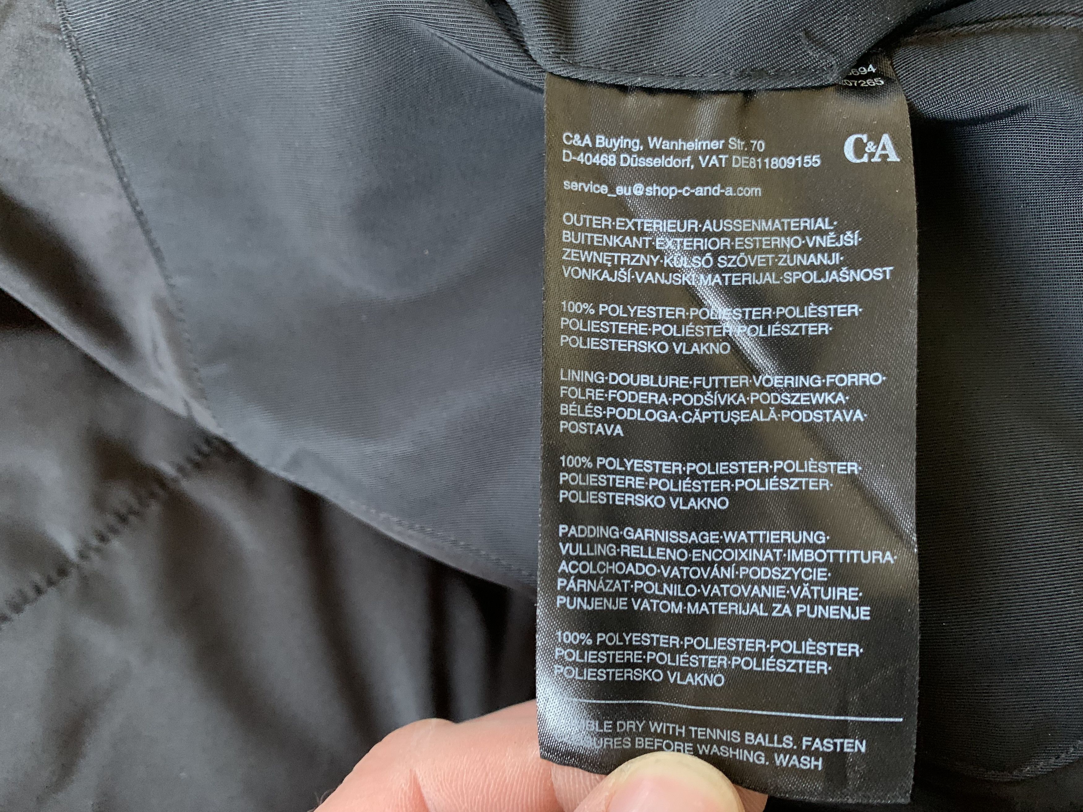 Other C&A Black Winter Pocket Hood Jacket Size US M / EU 48-50 / 2 - 7 Thumbnail