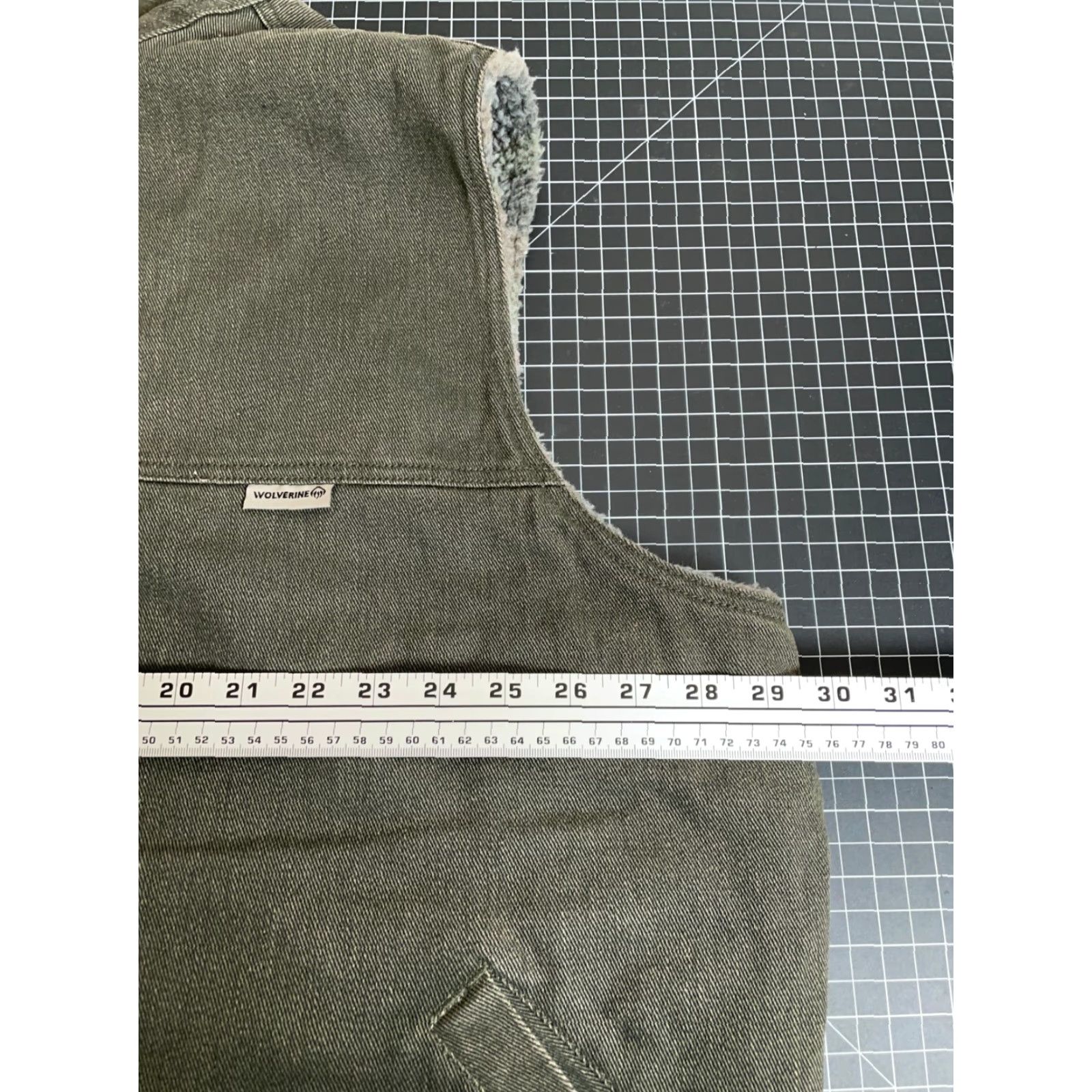 Olive Wolverine Sherpa Lined Zip Up Denim Vest Adult 3XL Olive Green Camo Lining Size US XXL / EU 58 / 5 - 4 Thumbnail