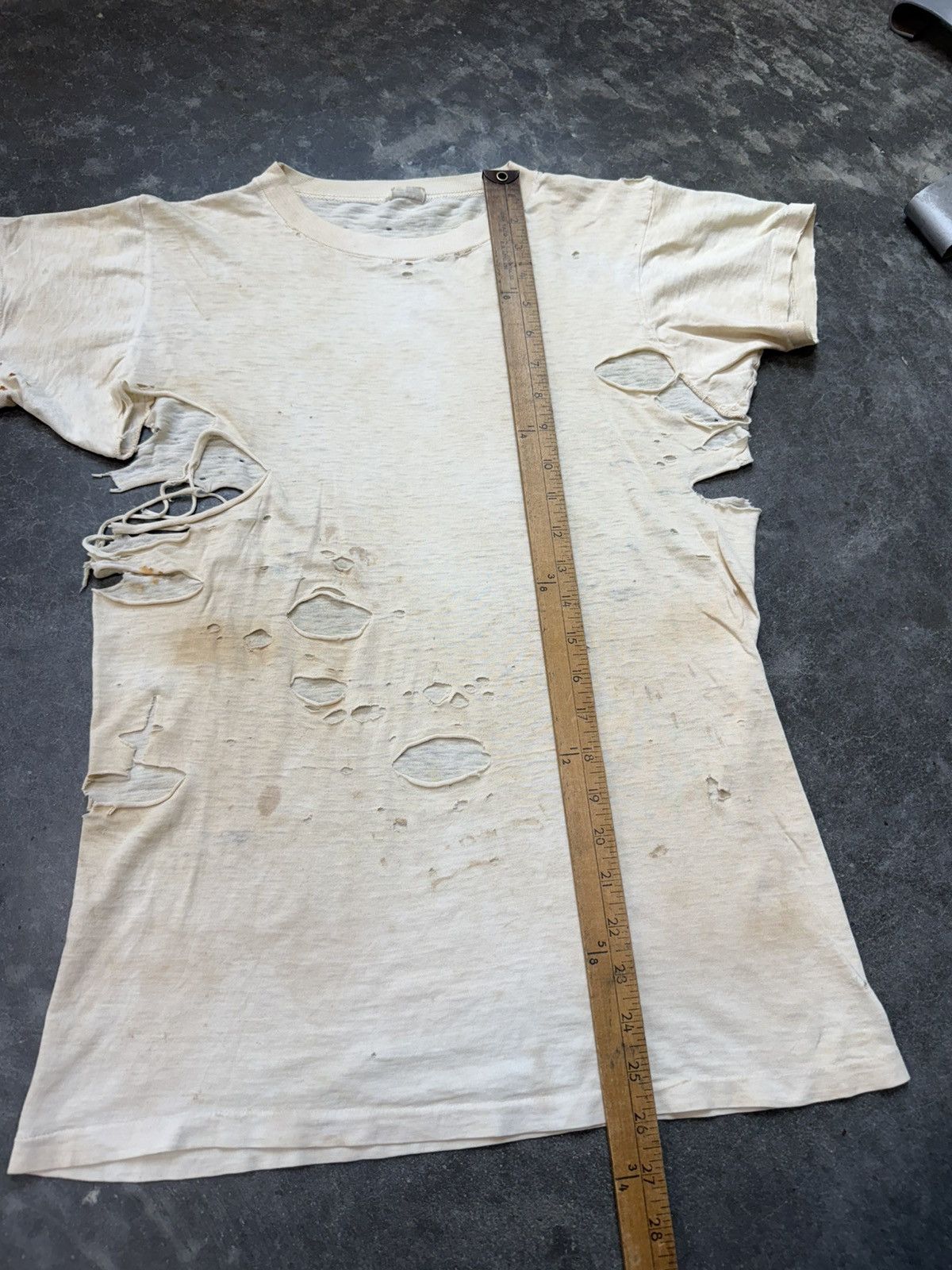 Vintage Thrashed Faded 1950s White T Shirt ERD Grunge Size US M / EU 48-50 / 2 - 10 Thumbnail