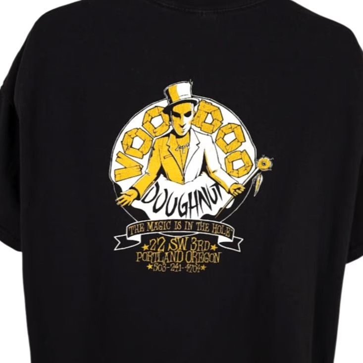 Hanes VINTAGE Hanes T Shirt Mens Size 2XL Black Y2K The Magic Is In The Hole Size US XXL / EU 58 / 5 - 2 Thumbnail