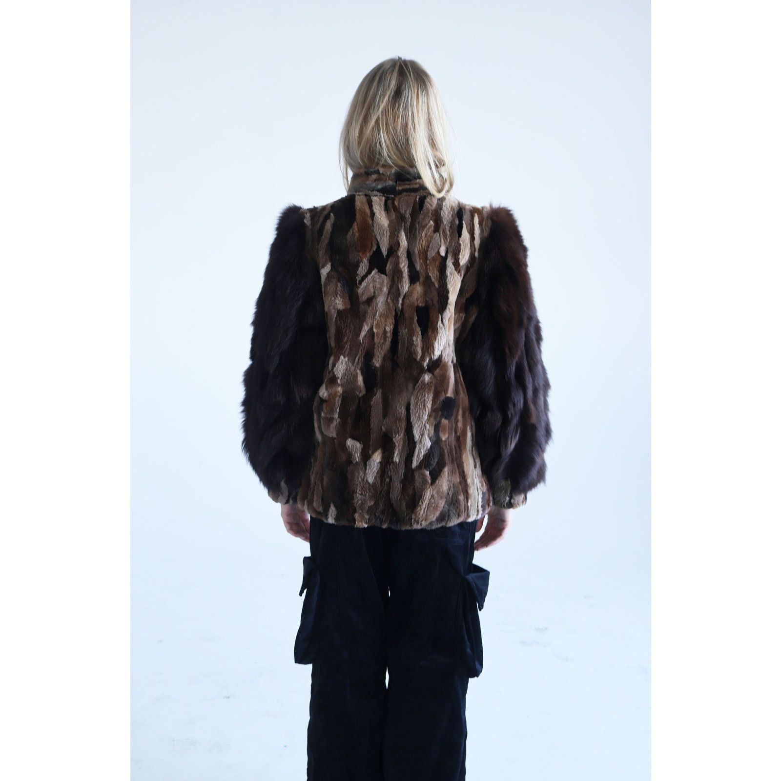 Vintage Vintage 1970s Brown Patchwork Fur Coat Size S / US 4 / IT 40 - 9 Thumbnail