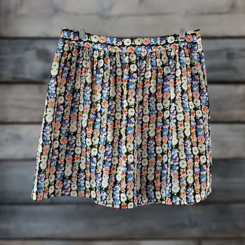 J.Crew J.Crew Mercantile Womens Skirt Sz 8 Pink Blue Floral Zips Mini Short Zip Womens Size 30" / US 8 / IT 44 - 1 Thumbnail