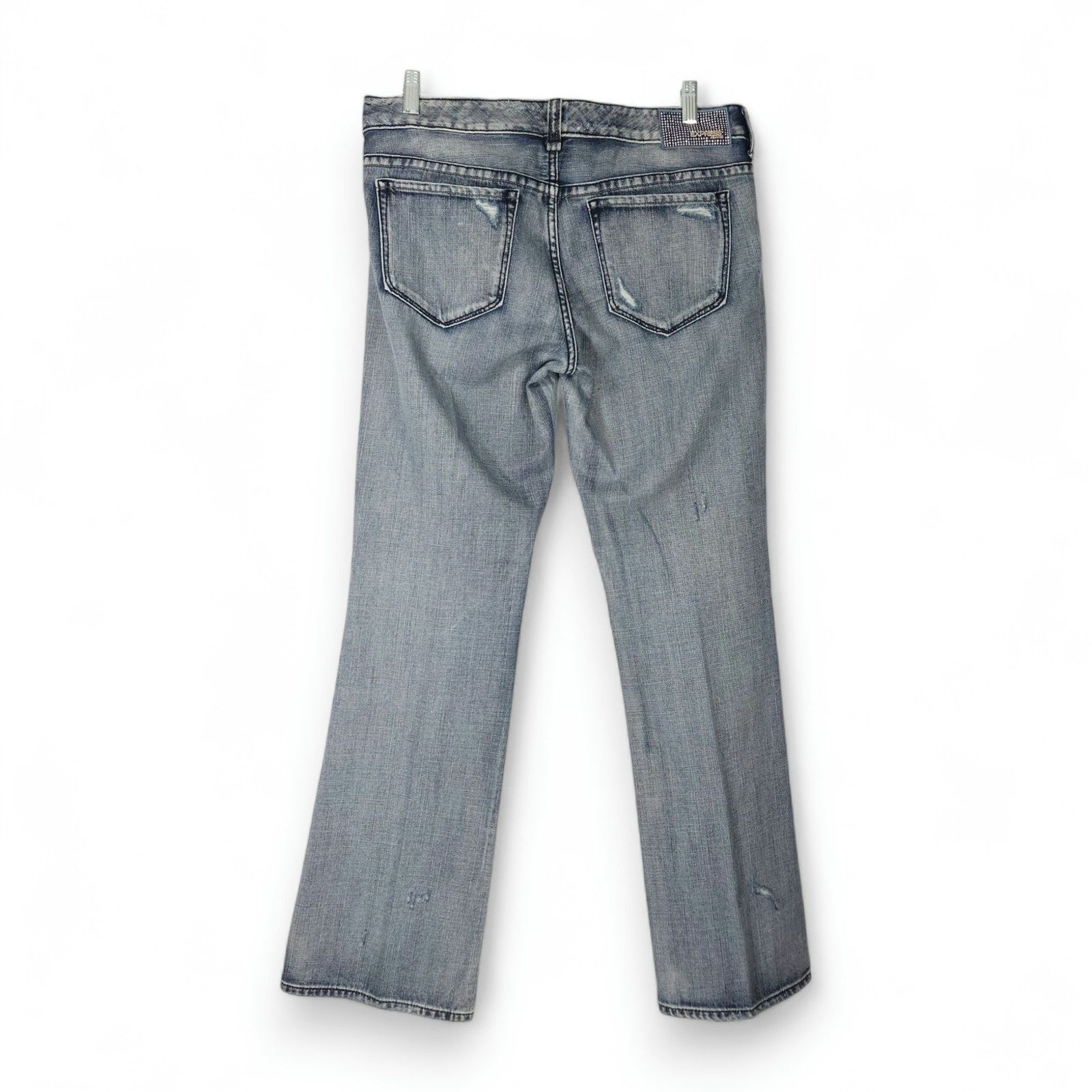 Express EUC Express Stella Bootcut Jeans Sz. 12 Studded Distressed Size 34" / US 12 / IT 48 - 3 Thumbnail