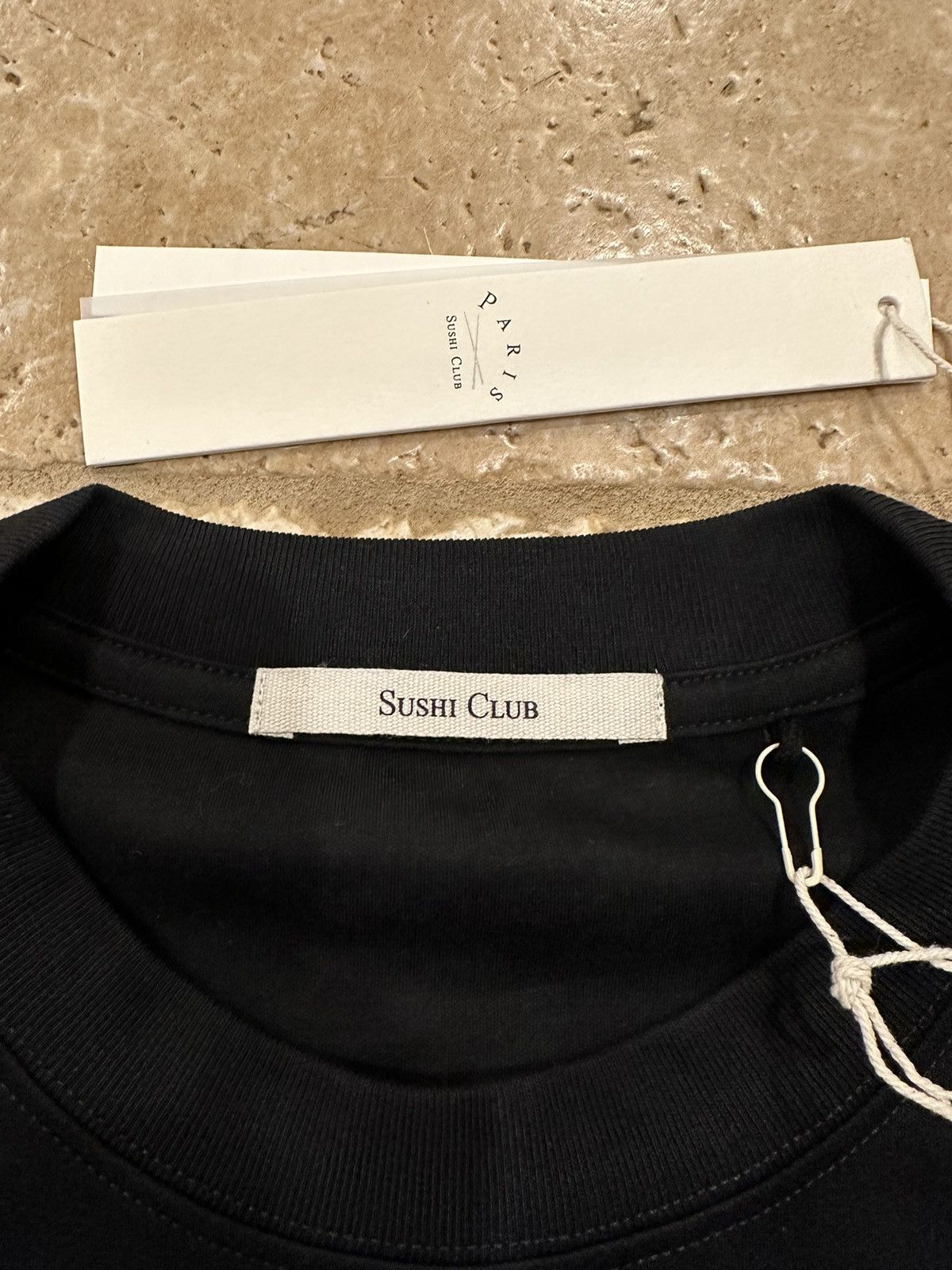 Japanese Brand Paris Sushi Club Matsuhisa Nobu Stampd Black T-Shirt Size US L / EU 52-54 / 3 - 6 Thumbnail