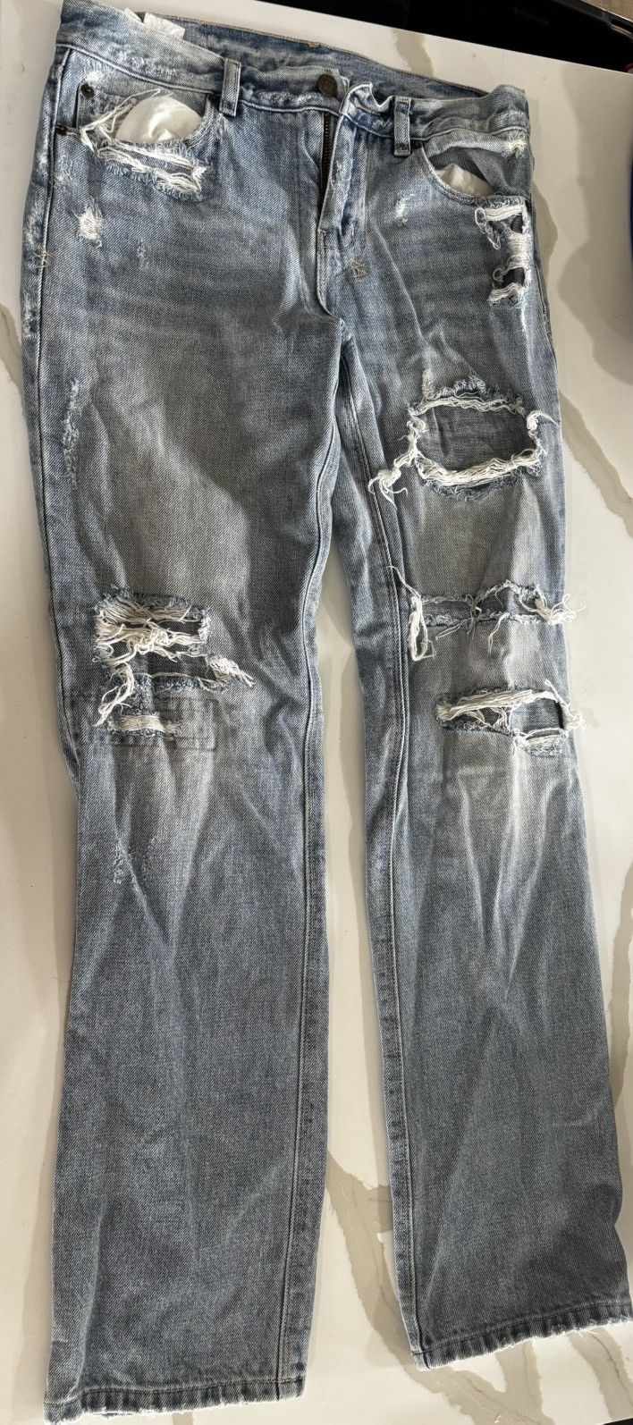Ksubi Ksubi Men's Distressed Straight Jeans Size US 26 / EU 42 - 4 Thumbnail