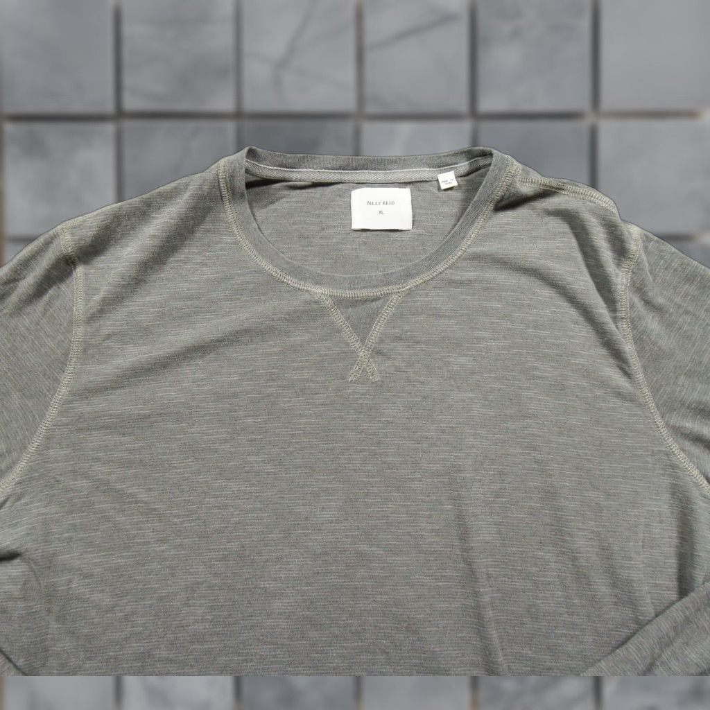 Billy Reid Billy Reid Shirt Mens XL Gray Long Sleeve Lightweight Crewneck Casual Adult Shirt Size US XL / EU 56 / 4 - 1 Thumbnail