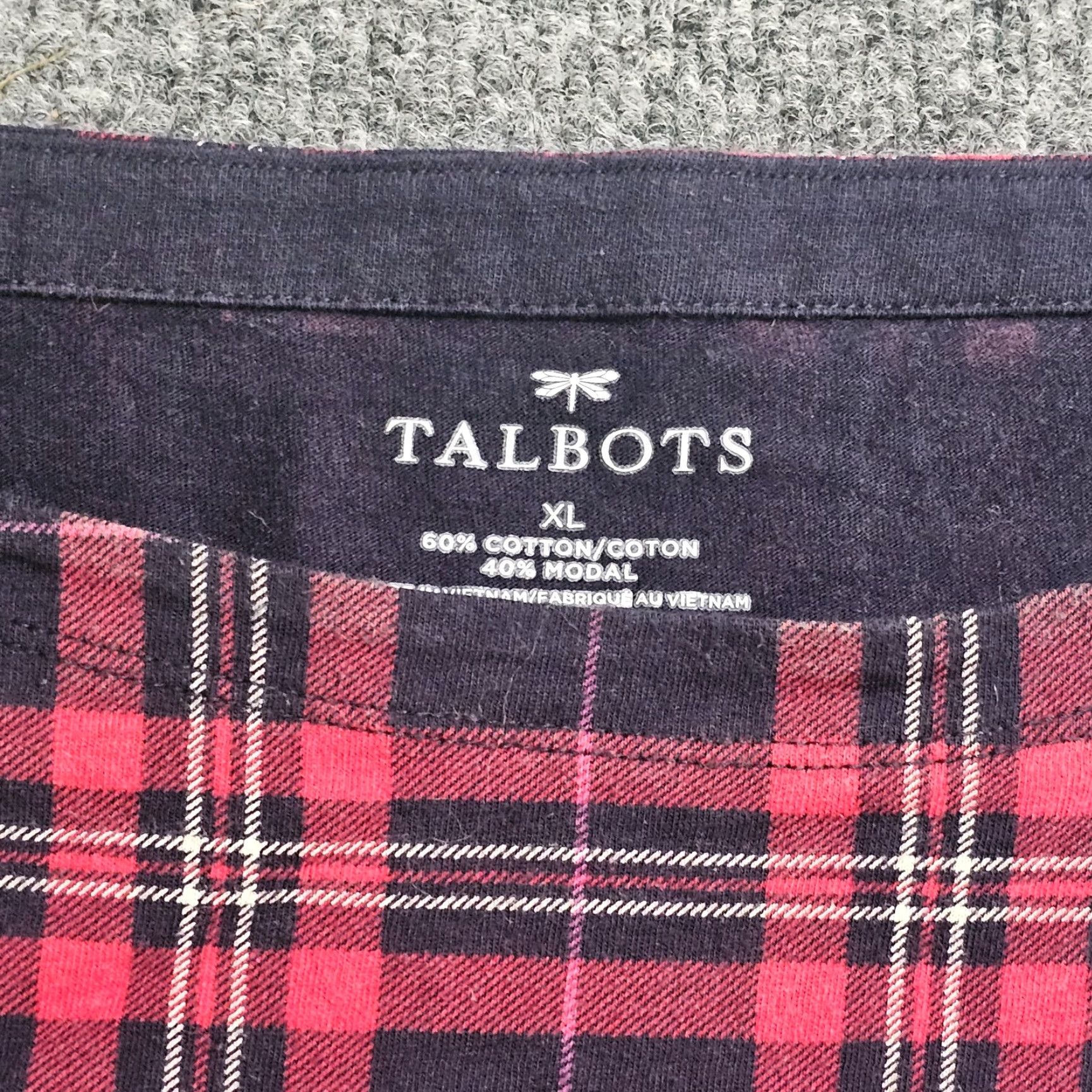 Talbots Talbots Sweater Top Women XL Black Red Plaid Long Sleeve Stretch Casual Comfort Size XL / US 12-14 / IT 48-50 - 3 Thumbnail