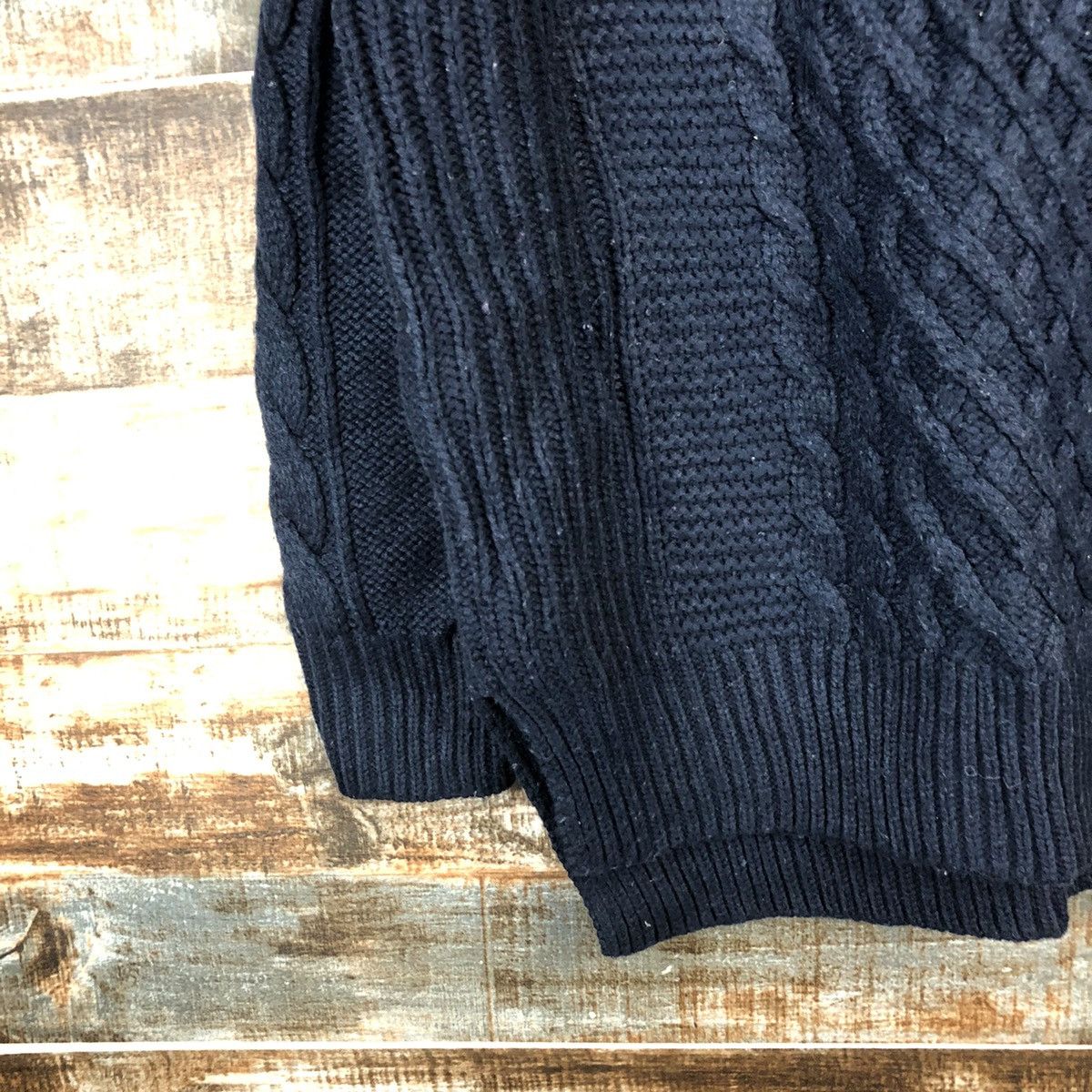 Aran Isles Knitwear DL Studio Clip Dark Blue cable Knitwear #C607 Size M / US 6-8 / IT 42-44 - 7 Thumbnail