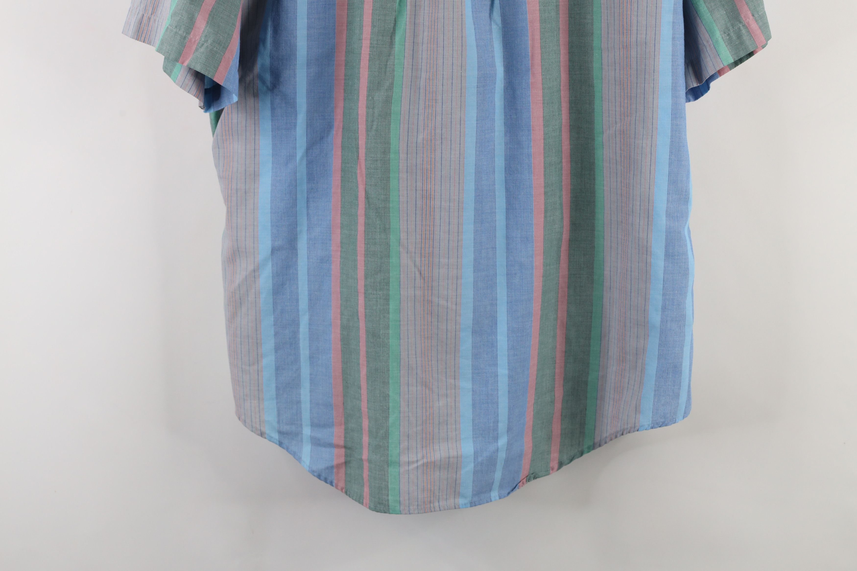 Vintage Vintage 90 Streetwear Pastel Rainbow Striped Button Shirt Size US XL / EU 56 / 4 - 12 Thumbnail