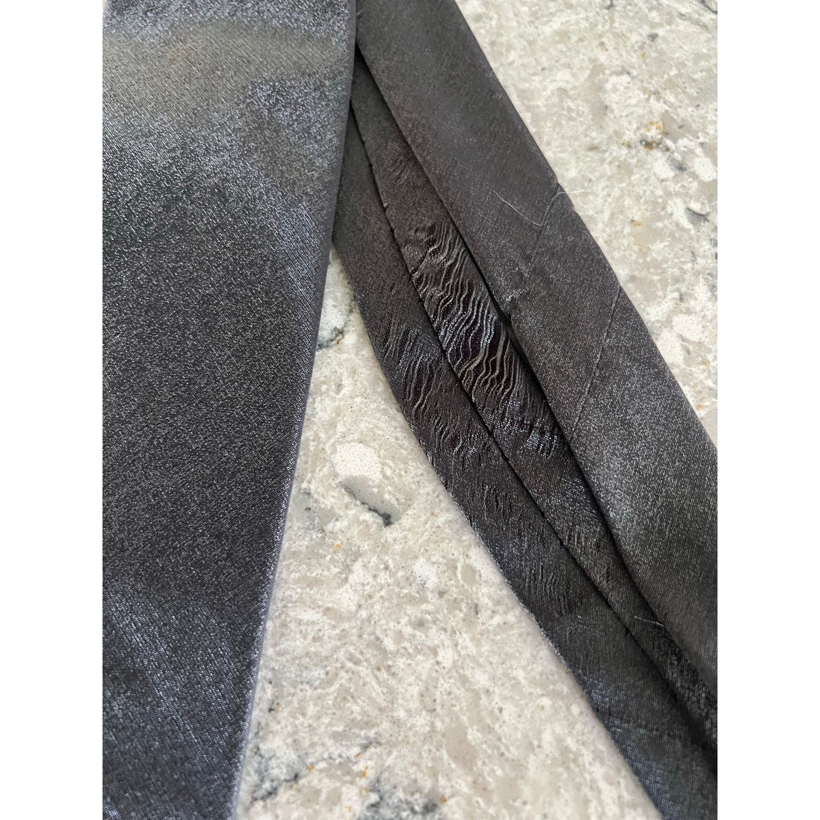 Alfani Alfani Neck Tie Silk Blend Made in Italy Shimmering Gray Size ONE SIZE - 6 Thumbnail