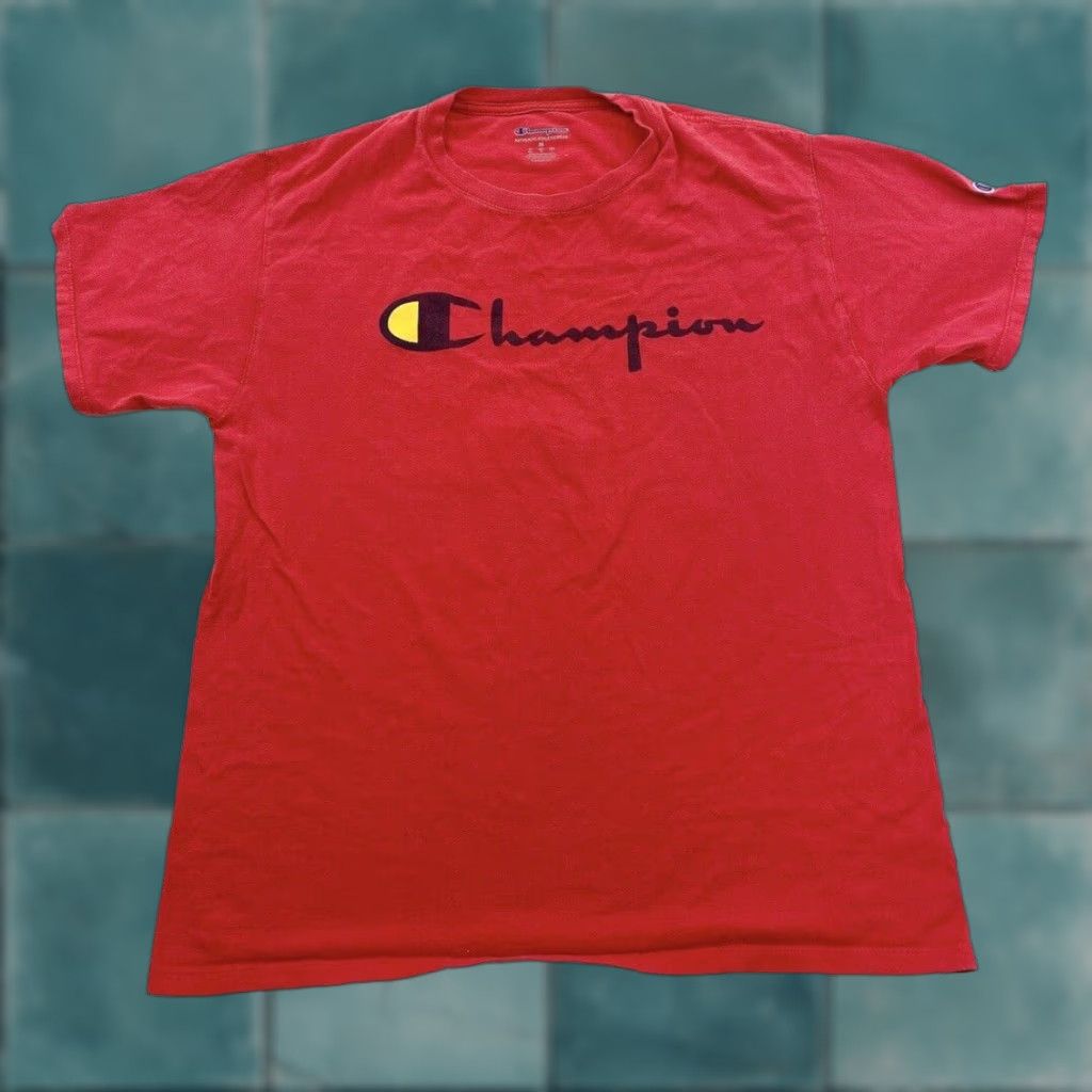 Champion Champion Life T-Shirt Men M Red Spell Out Logo Shirt Size US M / EU 48-50 / 2 - 1 Thumbnail