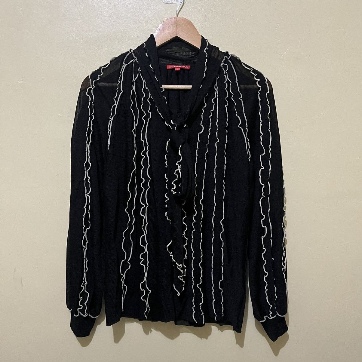 Vivienne Tam VIVIENNE TAM - MESH NETTING RUFFLE MERROW STITCHING L/S Size XS / US 0-2 / IT 36-38 - 2 Thumbnail