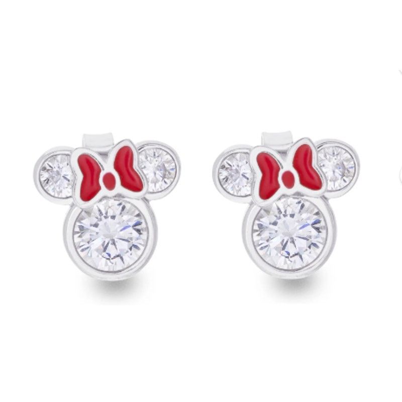 Disney NEW-Sterling Silver Cubic Zirconia Minnie Studded Earrings Size ONE SIZE - 1 Thumbnail