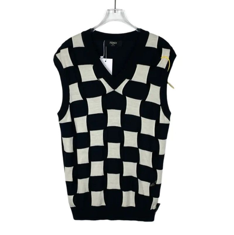 Fendi Fendi Color Block Wool Knit Sweater 0089 Size US M / EU 48-50 / 2 - 1 Thumbnail