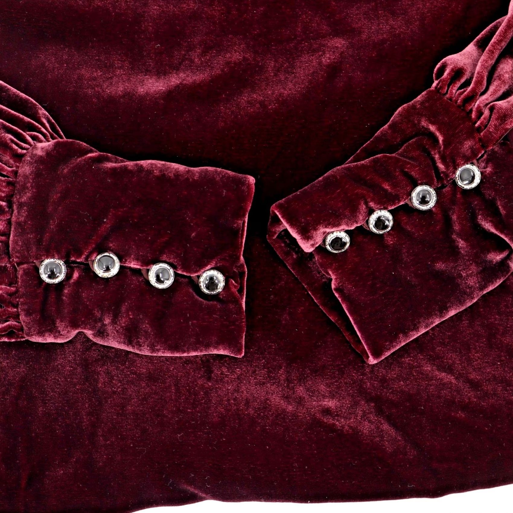 Ralph Lauren Ralph Lauren Burgundy Button Cuff Cocktail Velvet Puff Sleeve Dress Sz 10 Size L / US 10 / IT 46 - 5 Thumbnail