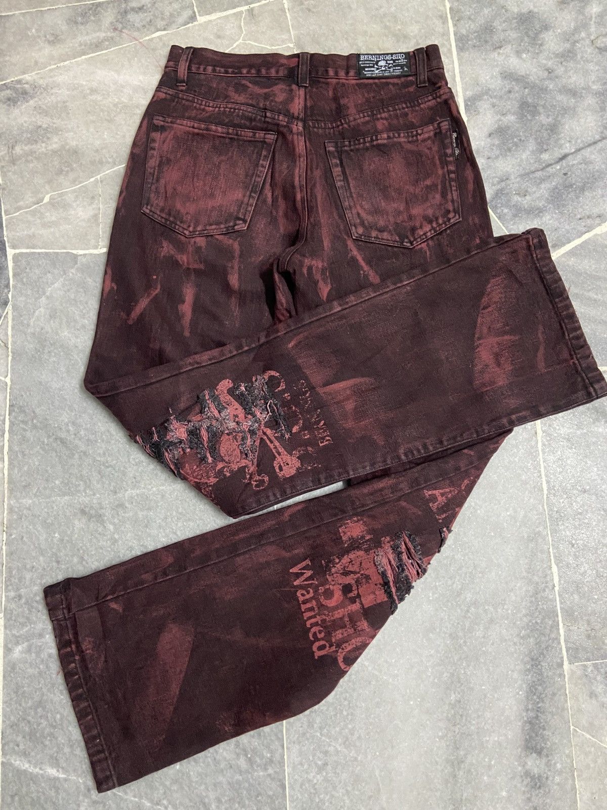 Japanese Brand BERNINGS SHO Punk Seditionaries Flare Distressed Jeans Size US 29 - 10 Thumbnail