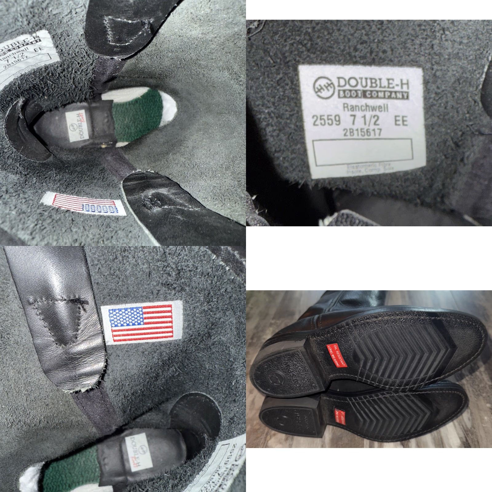 Doublet Double H Ranchwell 2559 Oil Resistant Cowboy Boots Men’s Size 7.5 EE Black USA Size US 8 / EU 41 - 8 Thumbnail