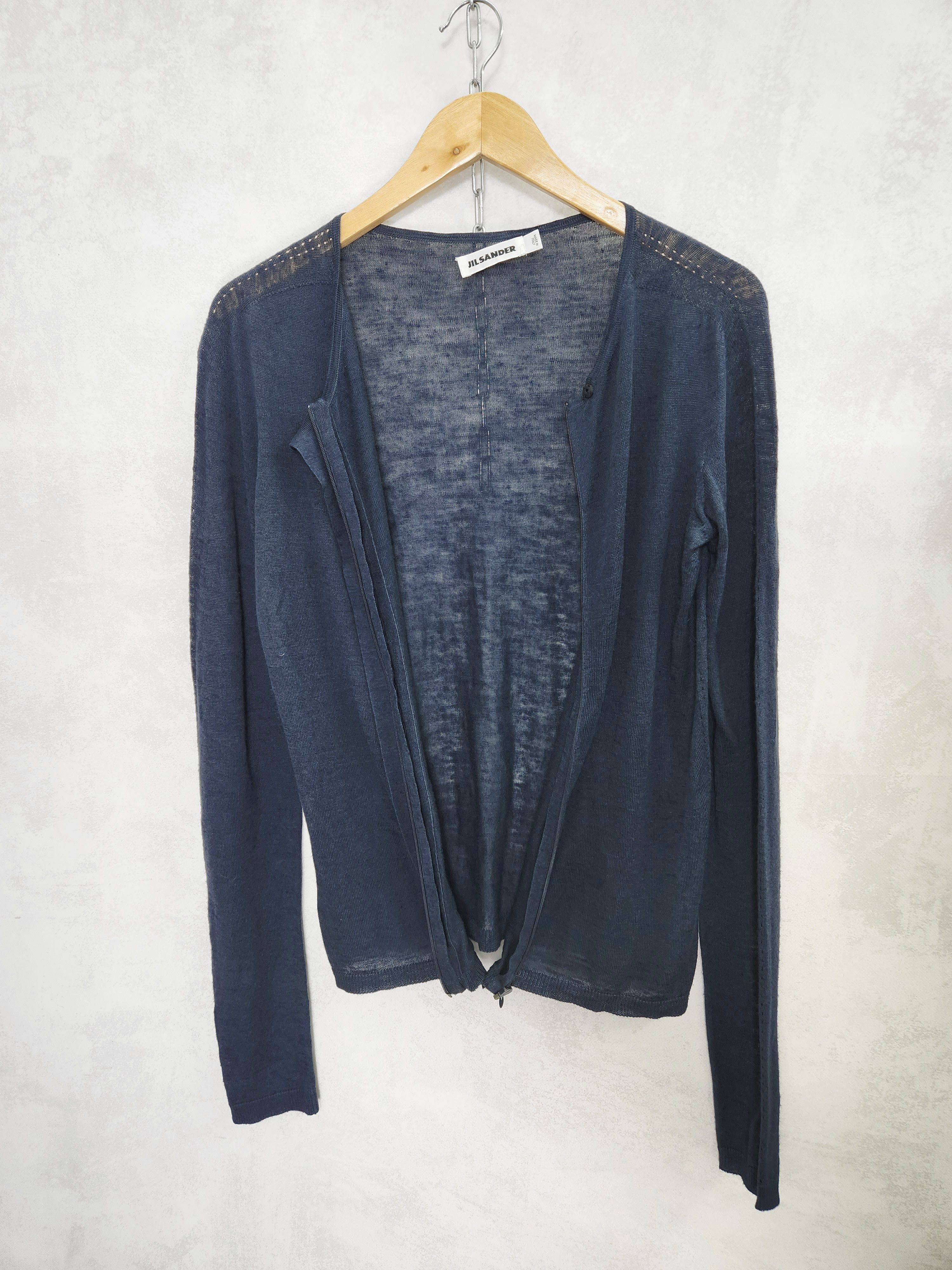 Jil Sander Jil sander full zip long sleeve cardigan navy Size L / US 10 / IT 46 - 9 Thumbnail