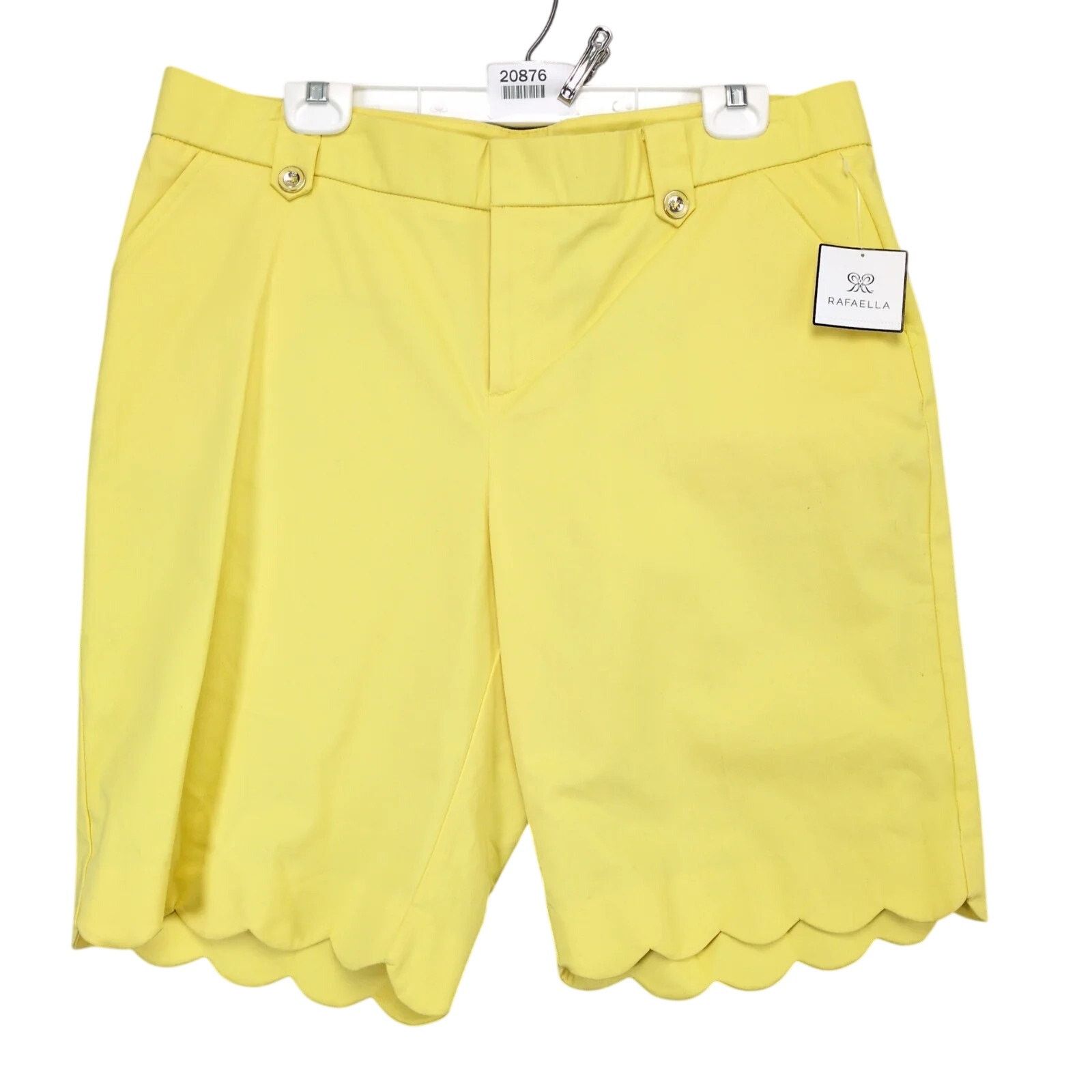 Other NWT Rafaella Yellow Shorts Women's 16 Scalloped Hem 37x10" Size 38" / US 16 / IT 52 - 1 Thumbnail
