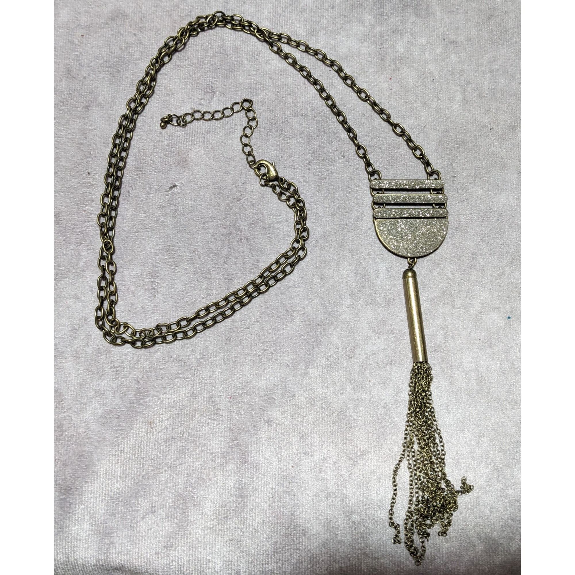 Other Silver Glitter Tassel Necklace Size ONE SIZE - 7 Thumbnail