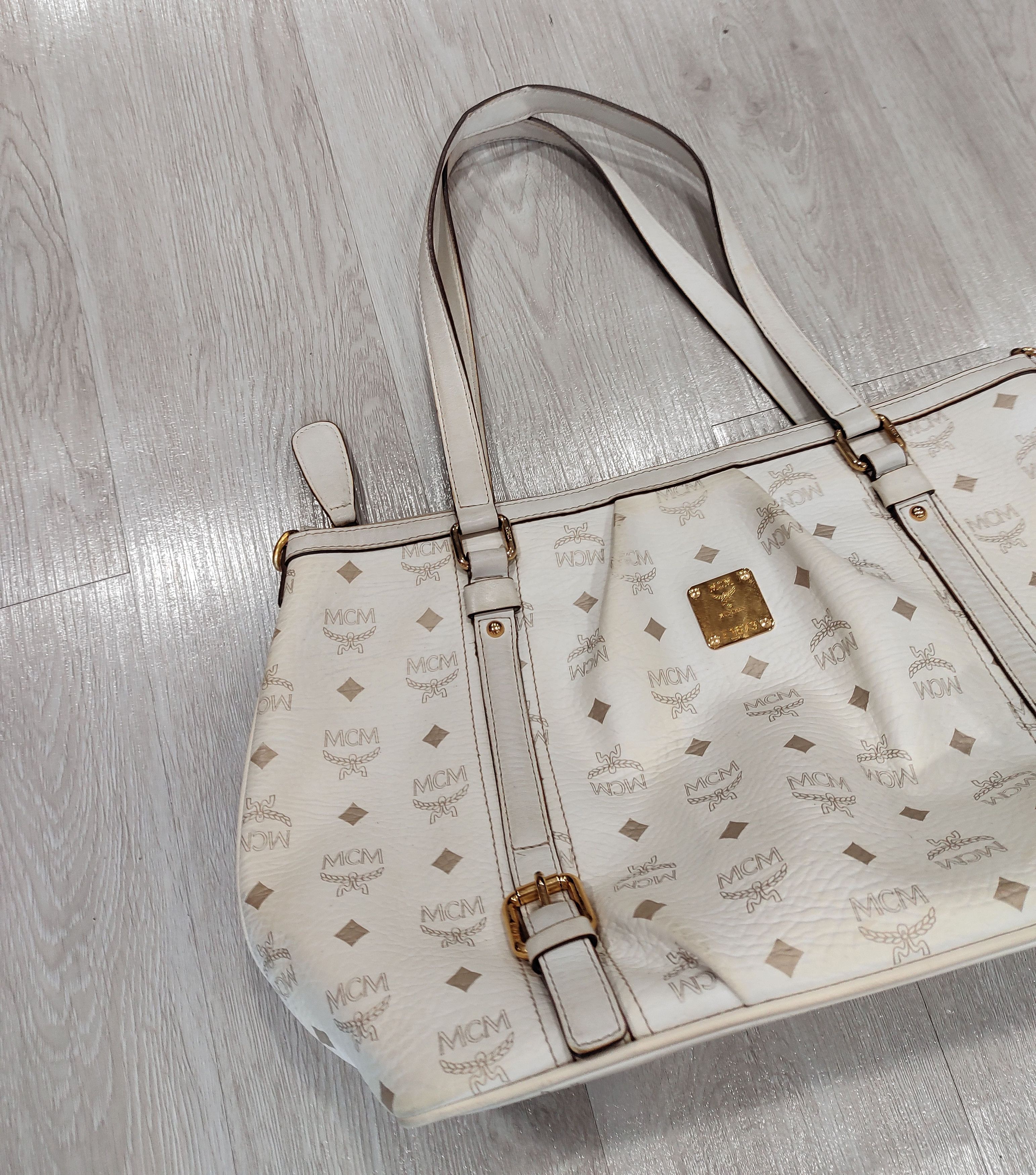 MCM Mcm White Visetos Tote Bag Size ONE SIZE - 3 Thumbnail