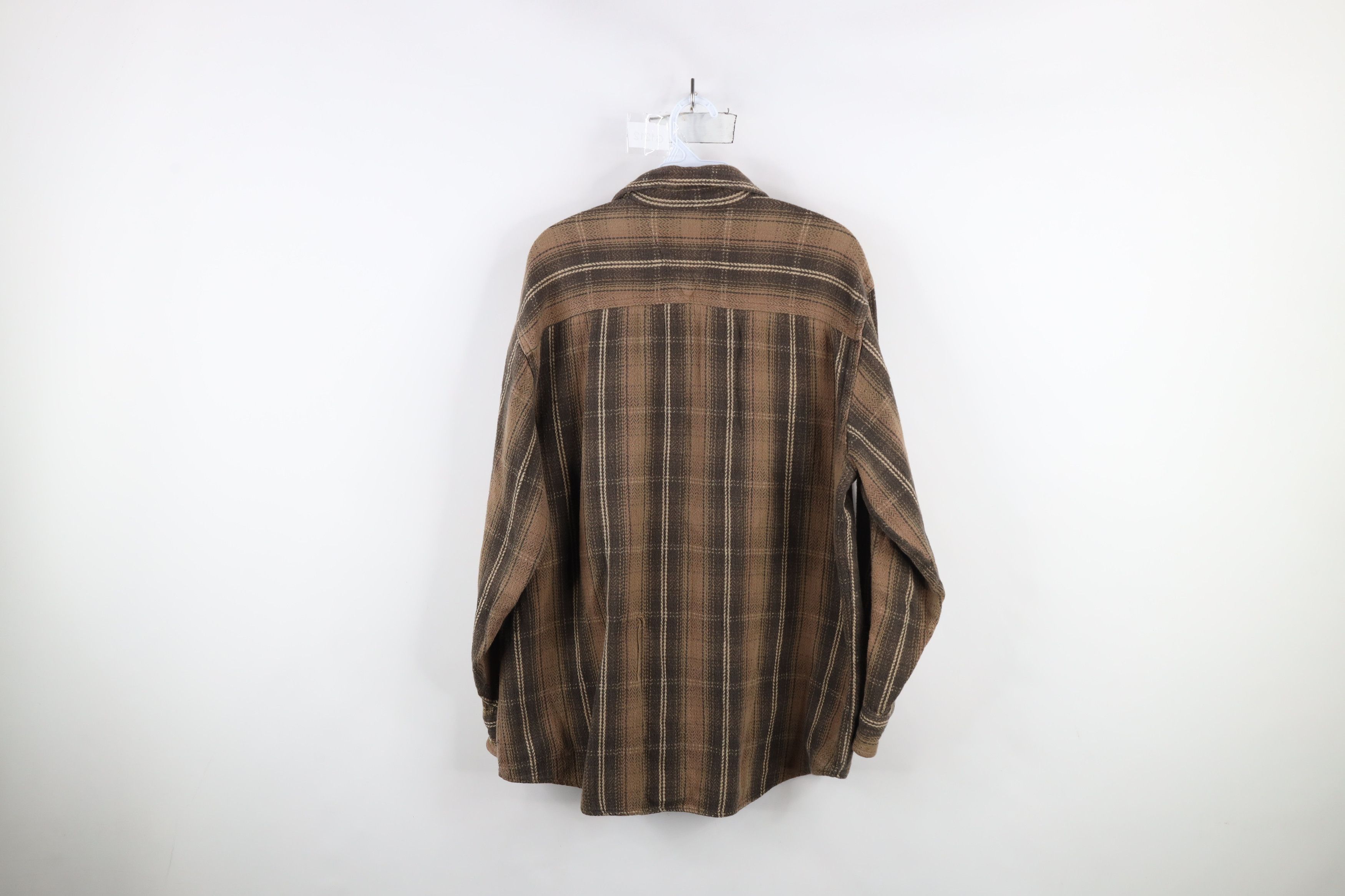Vintage Vintage 90s Streetwear Heavyweight Button Shirt Brown Size US L / EU 52-54 / 3 - 12 Thumbnail