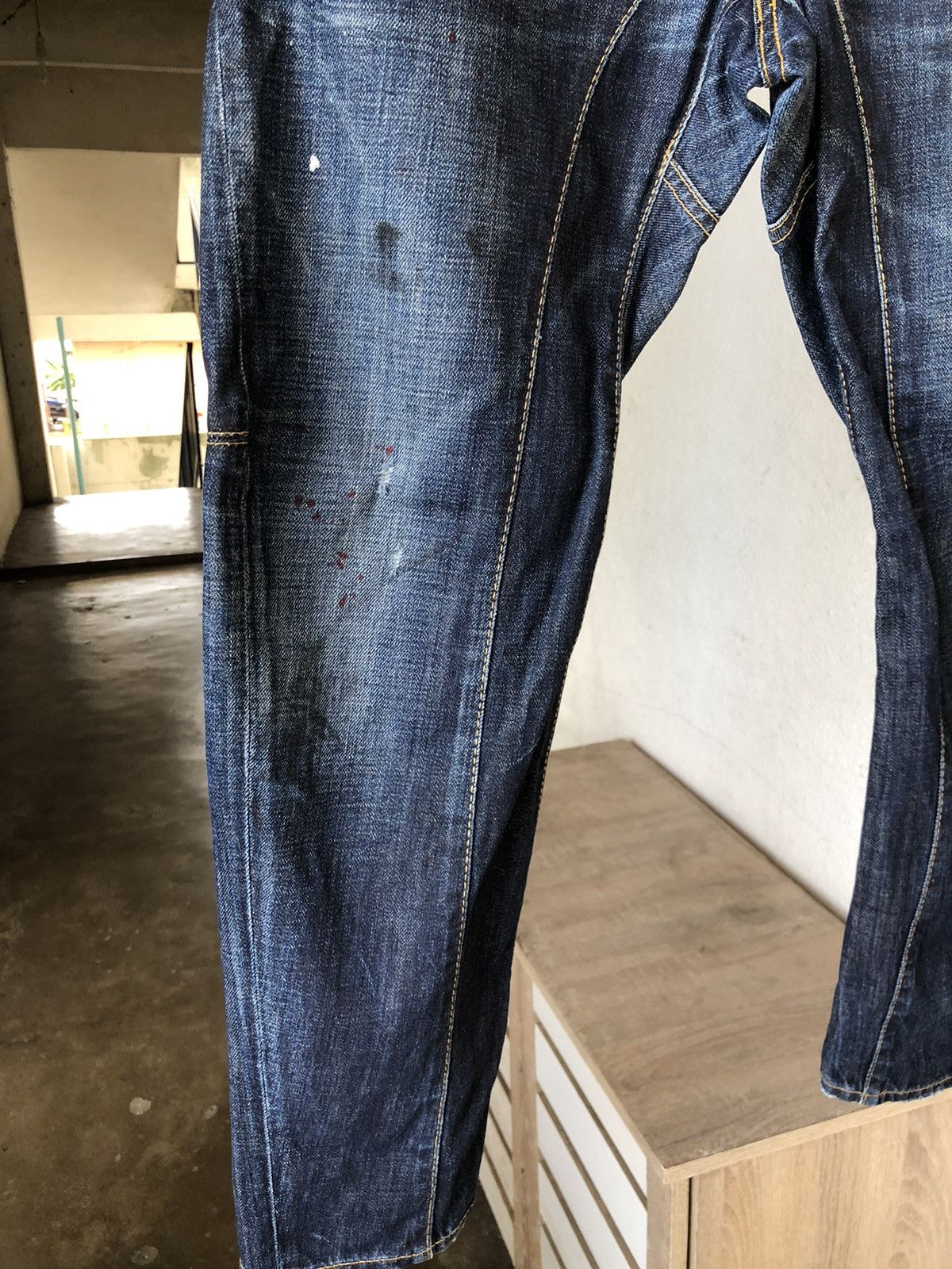 Dsquared2 Nice❗️Dsquared Splash Paint Distressed Denim Curve Cut Size US 28 / EU 44 - 6 Thumbnail