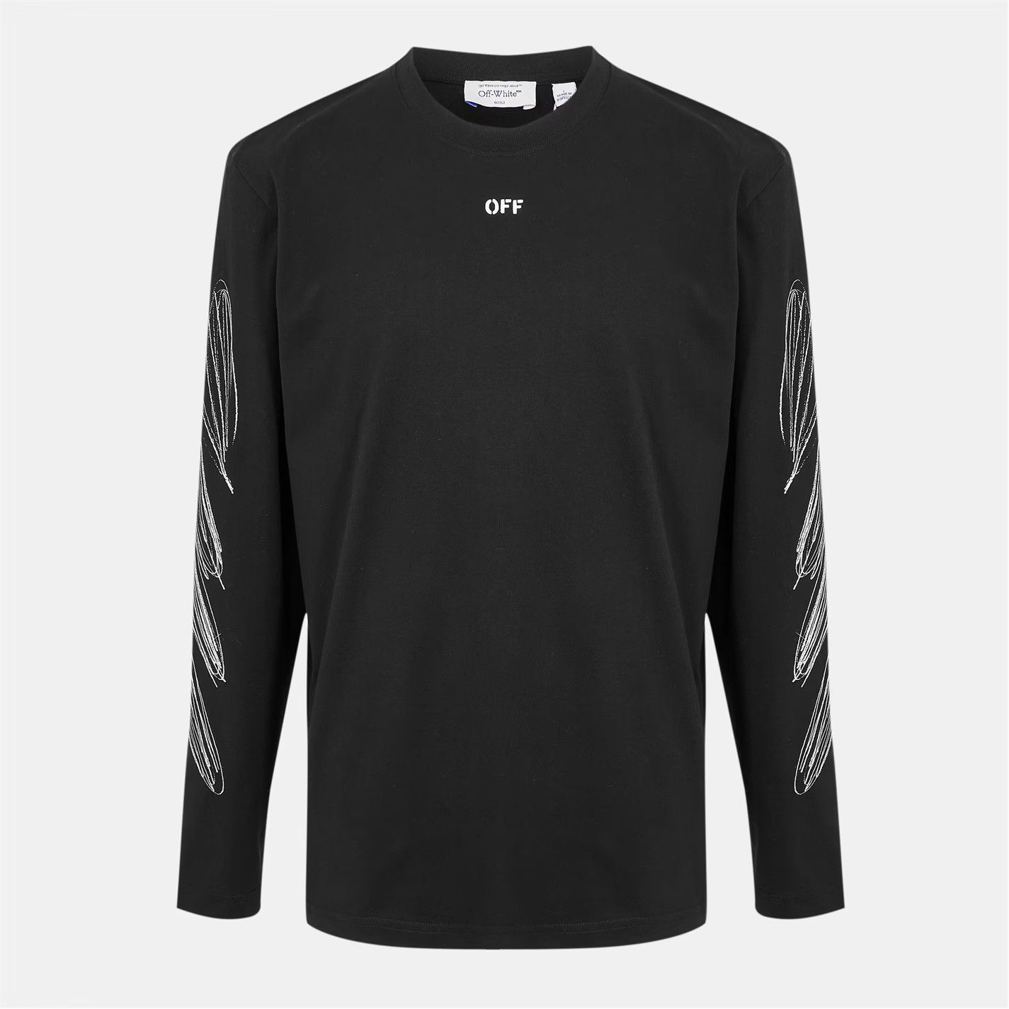 Off-White o1g2r1mq0226 Diags Skate Long Sleeve T-Shirt In Black Size US XL / EU 56 / 4 - 1 Thumbnail