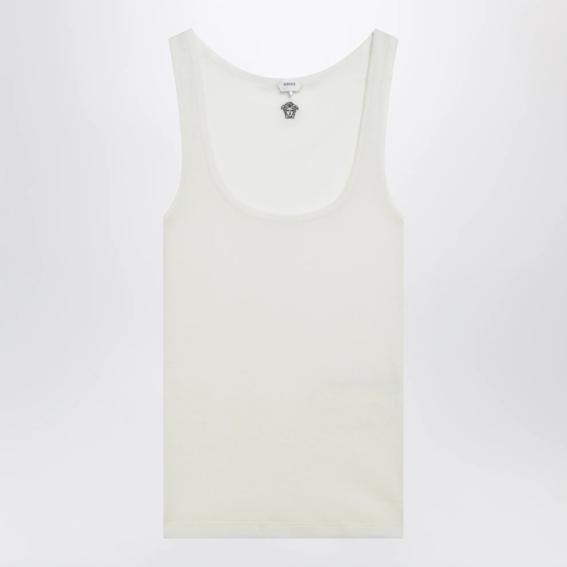 Versace o1d2blof0426 Wool Tank Top in Cream Size S / US 4 / IT 40 - 1 Thumbnail
