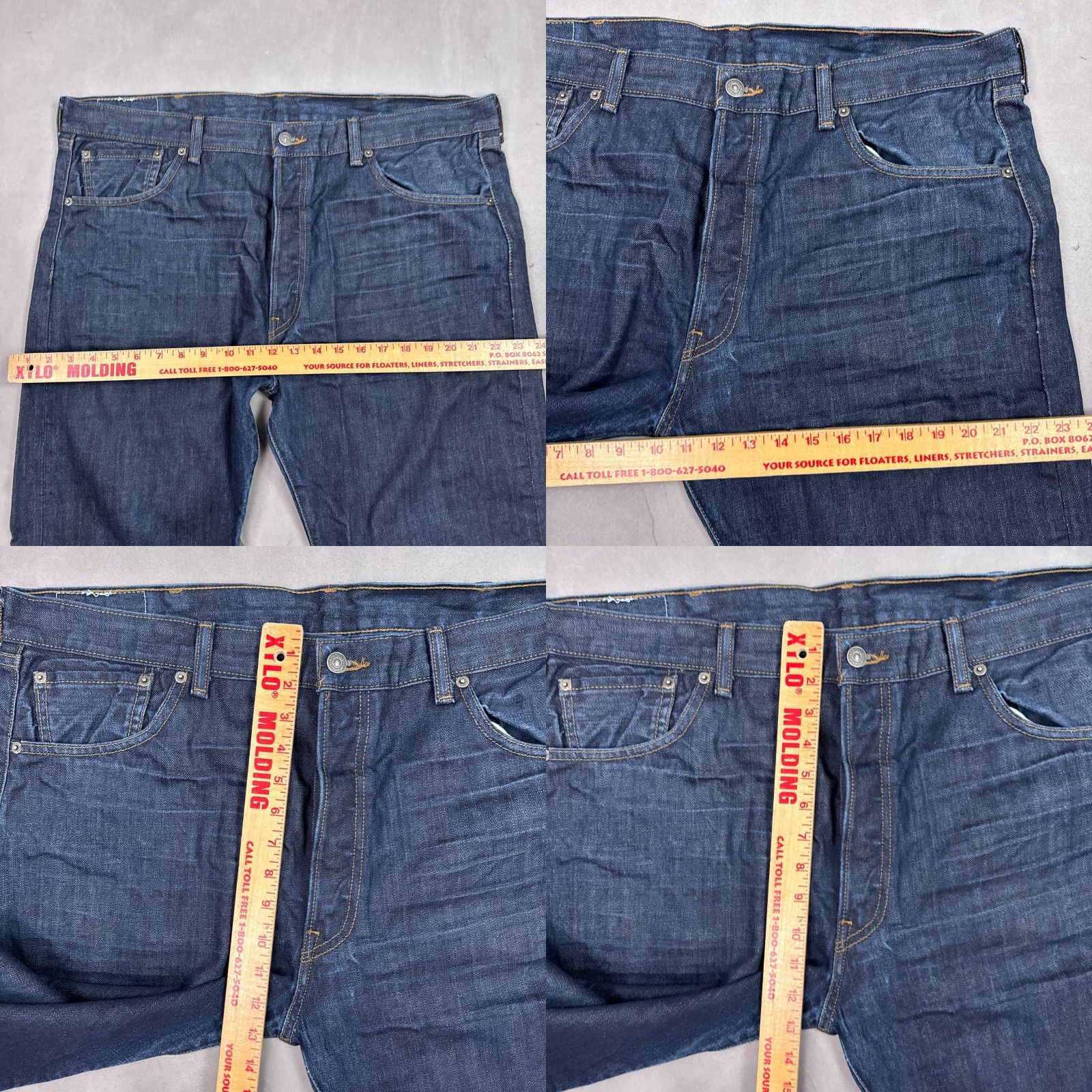 Levi's Levi's 501 Jeans Mens 40x32 Blue Button Fly Faded Denim Pants Raw Indigo Faded - 501 Series - Regular Size - Jeans Size US 40 / EU 56 - 9 Thumbnail