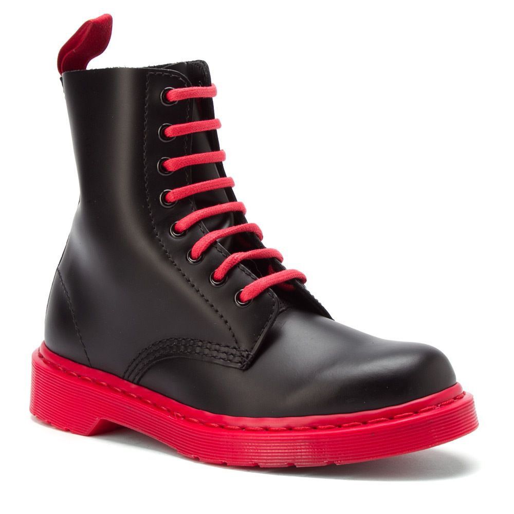 Dr. Martens Dr. Martens® 1460 8 eyelets Black and Red Boots Size US 10 / EU 43 - 23 Thumbnail