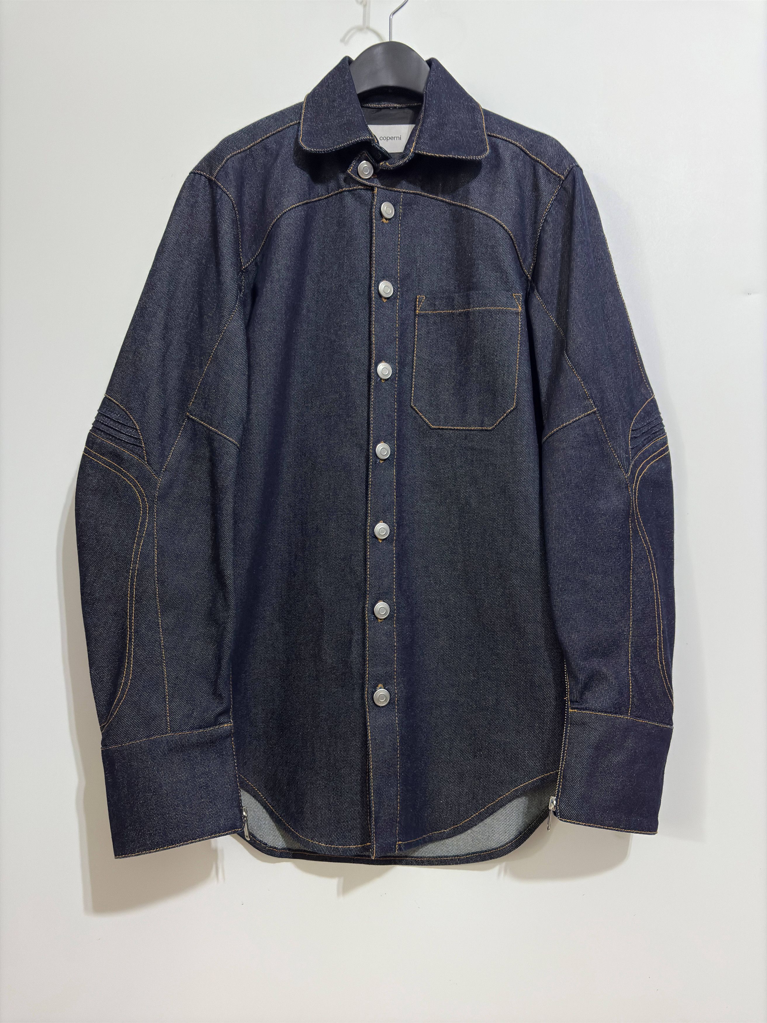 Coperni Indigo Denim Rider Biker Shirt Size S / US 4 / IT 40 - 1 Thumbnail