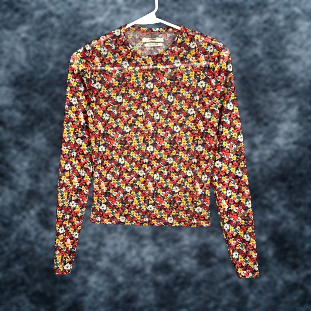 Vintage VINTAGE Pull&Bear Womens Blouse Long Sleeve Floral Red Yellow M Size M / US 6-8 / IT 42-44 - 1 Thumbnail